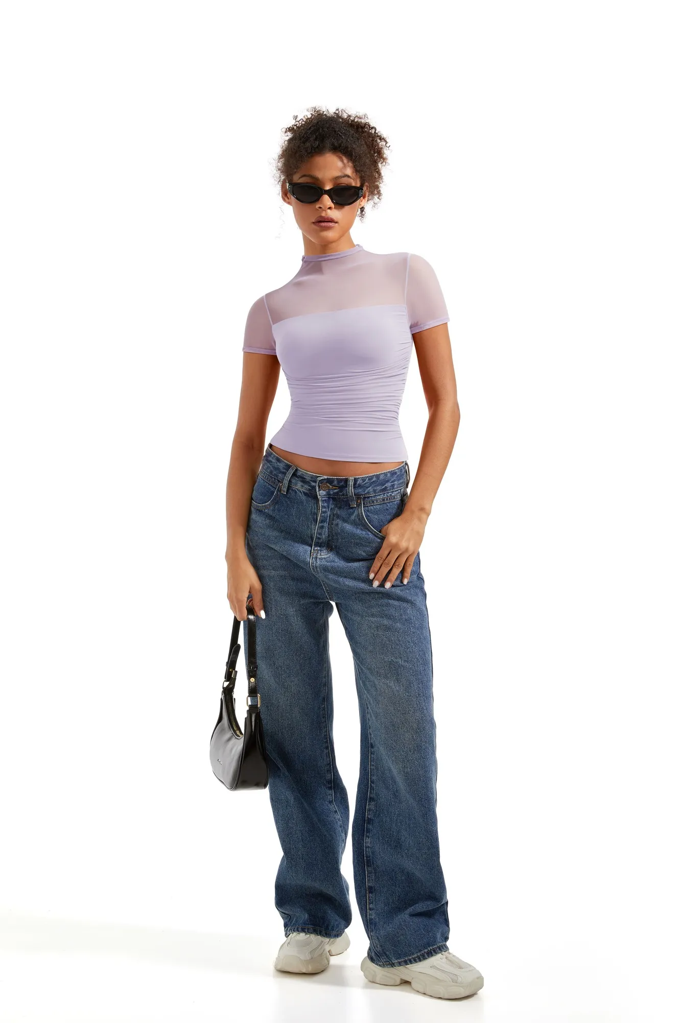 Mesh Mock Neck Shirt - Image 20