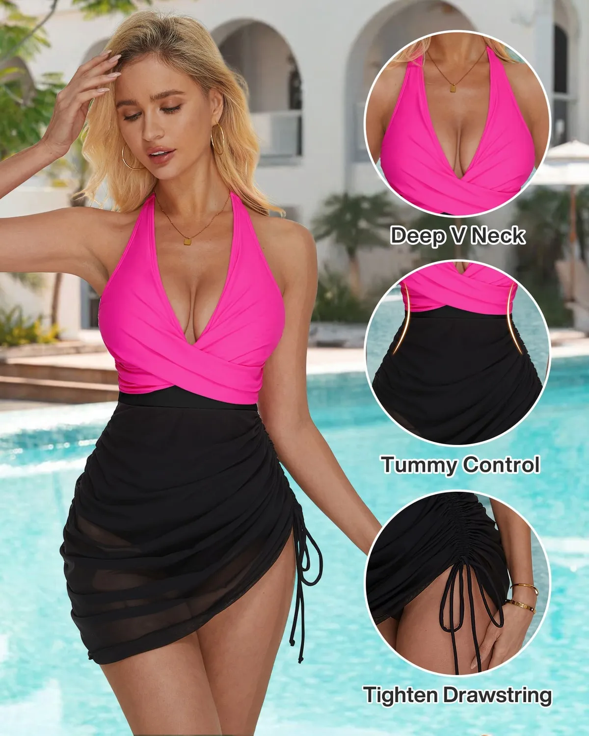 Mesh Swimdress Halter Bathing Suit - Image 15
