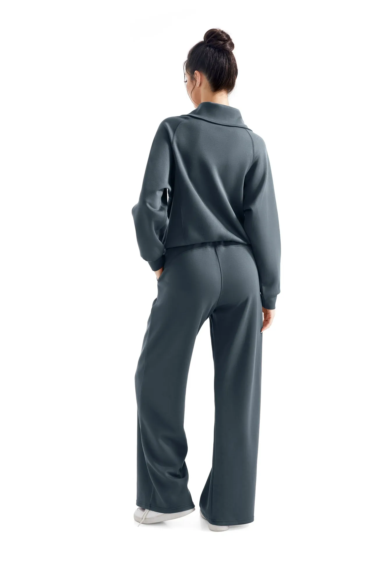 Modal Half Zip Collar Lounge Set - Image 18