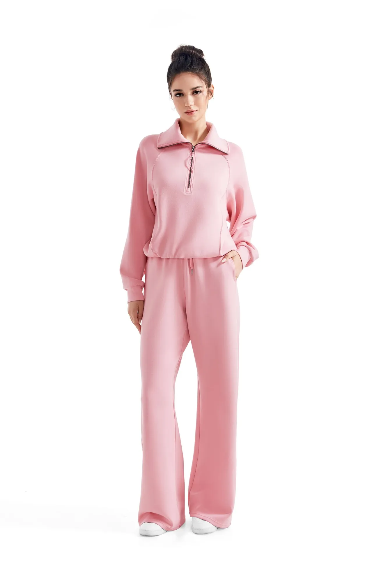 Modal Half Zip Collar Lounge Set - Image 26