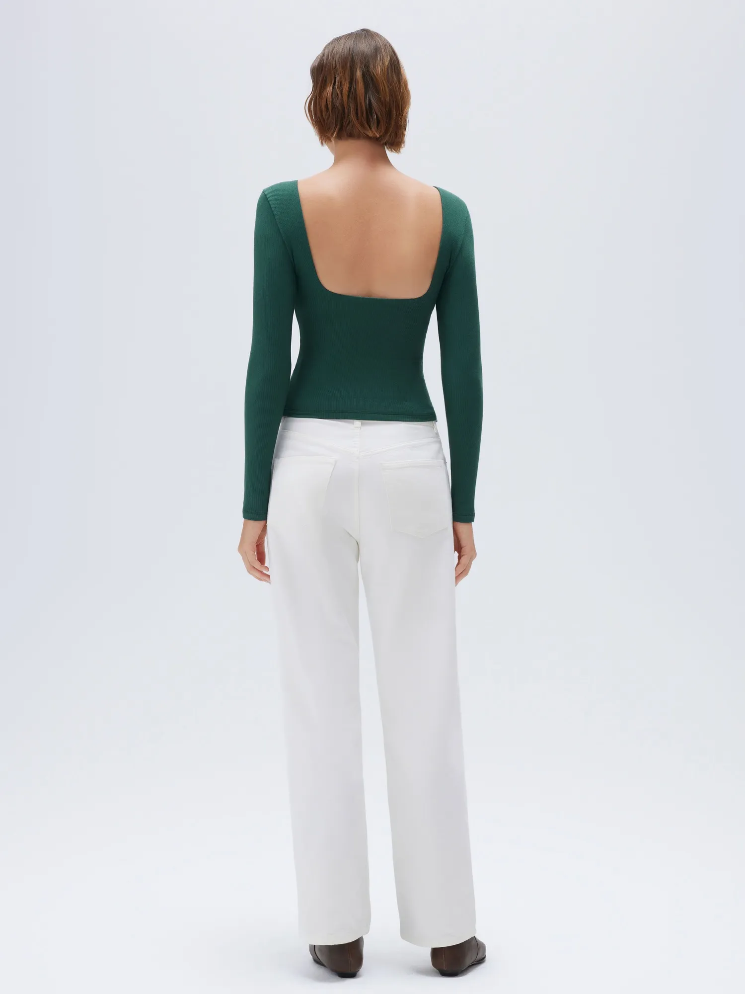 Modal Padded Backless Shirt - Long Sleeve - Image 12
