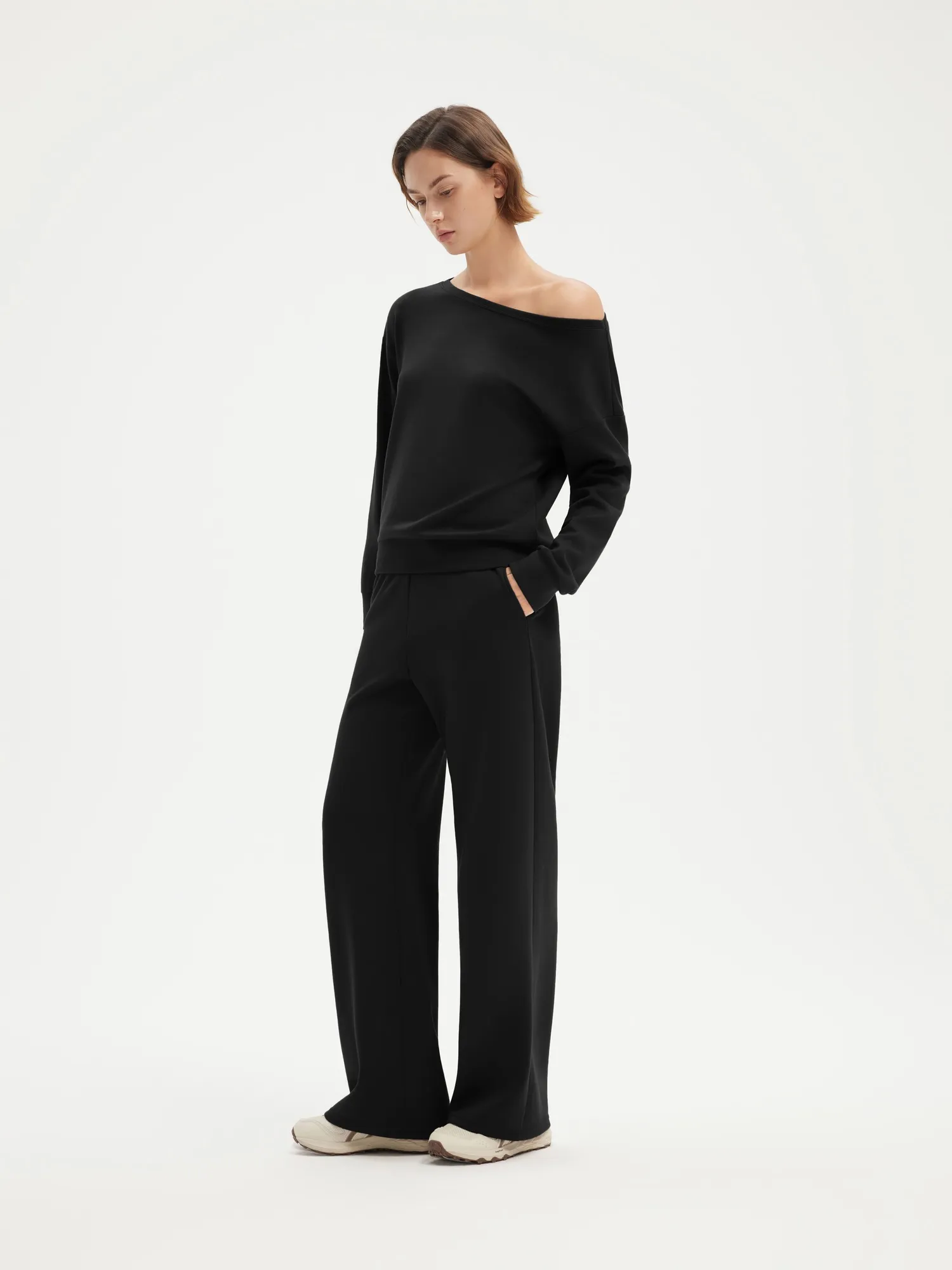 Off Shoulder Sweatshirt Lounge Set - Image 8