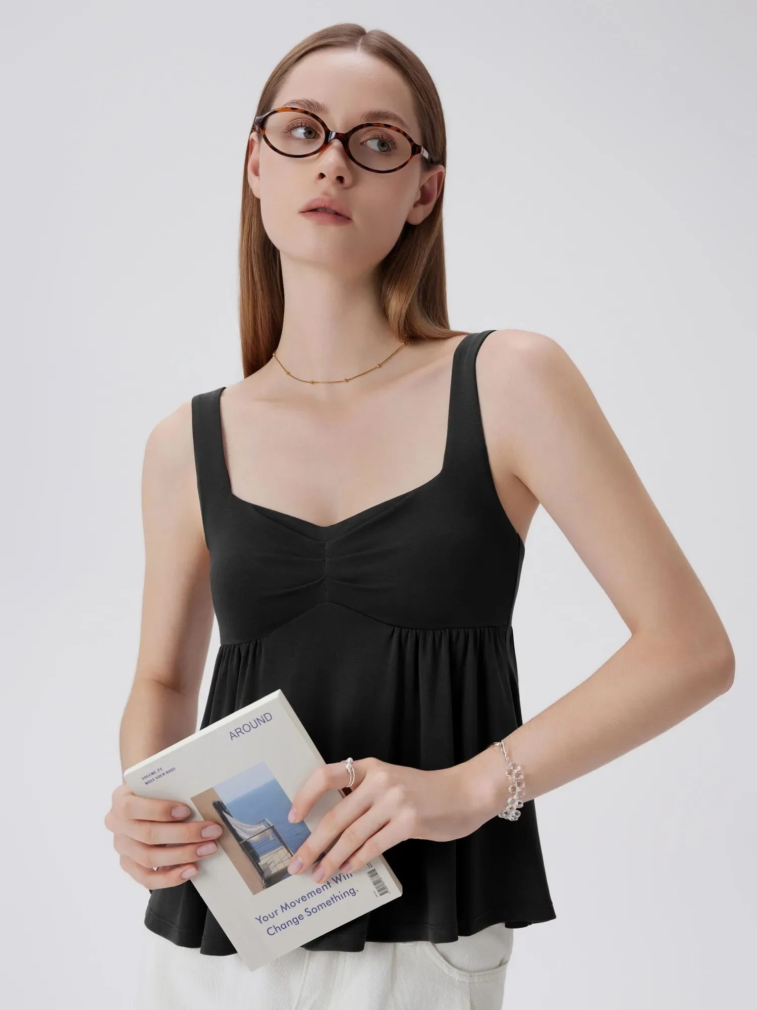 Babydoll Modal Peplum Tank Tops - Image 20