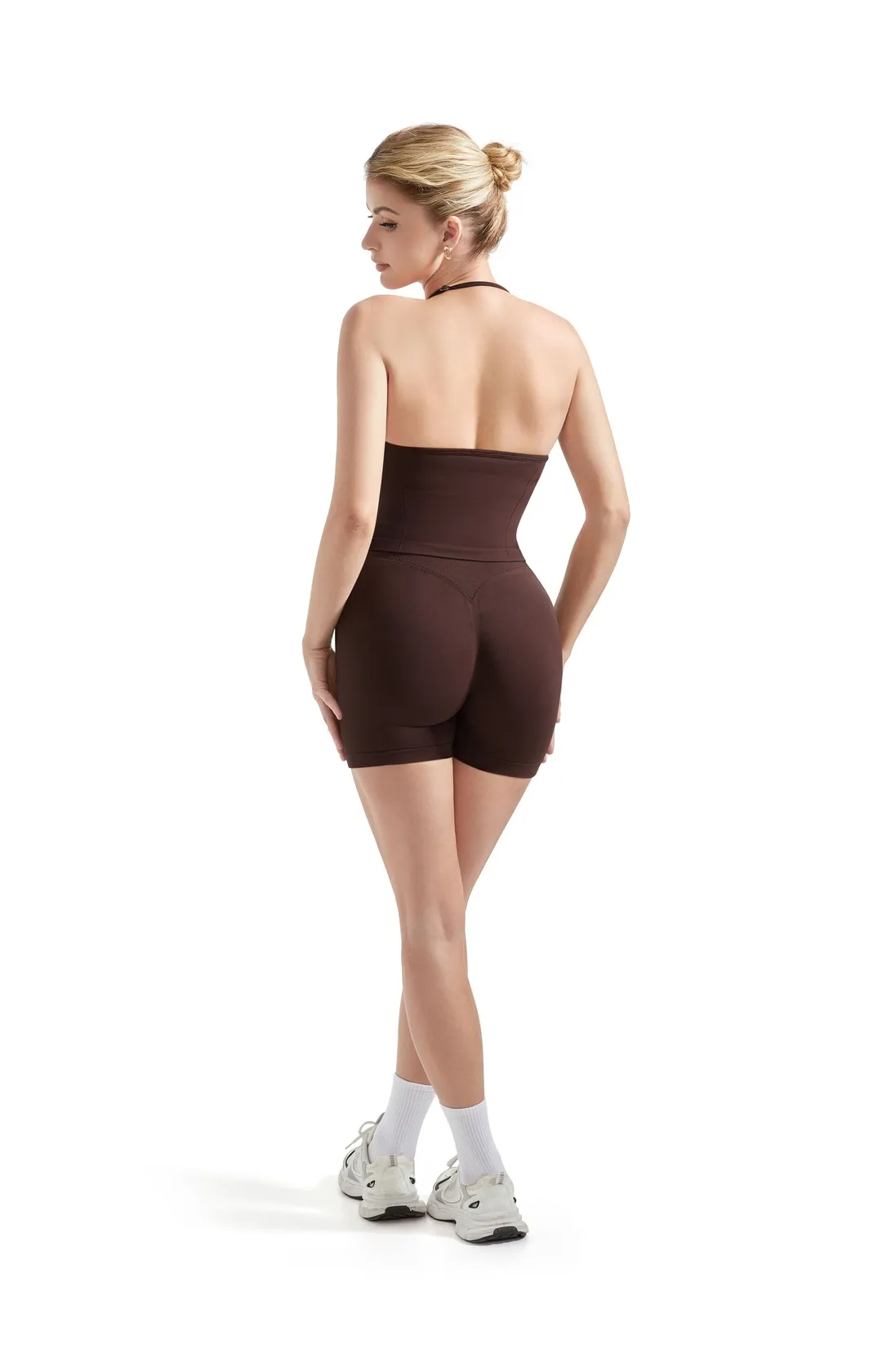 Ribbed Halter Backless Workout Set - Image 15