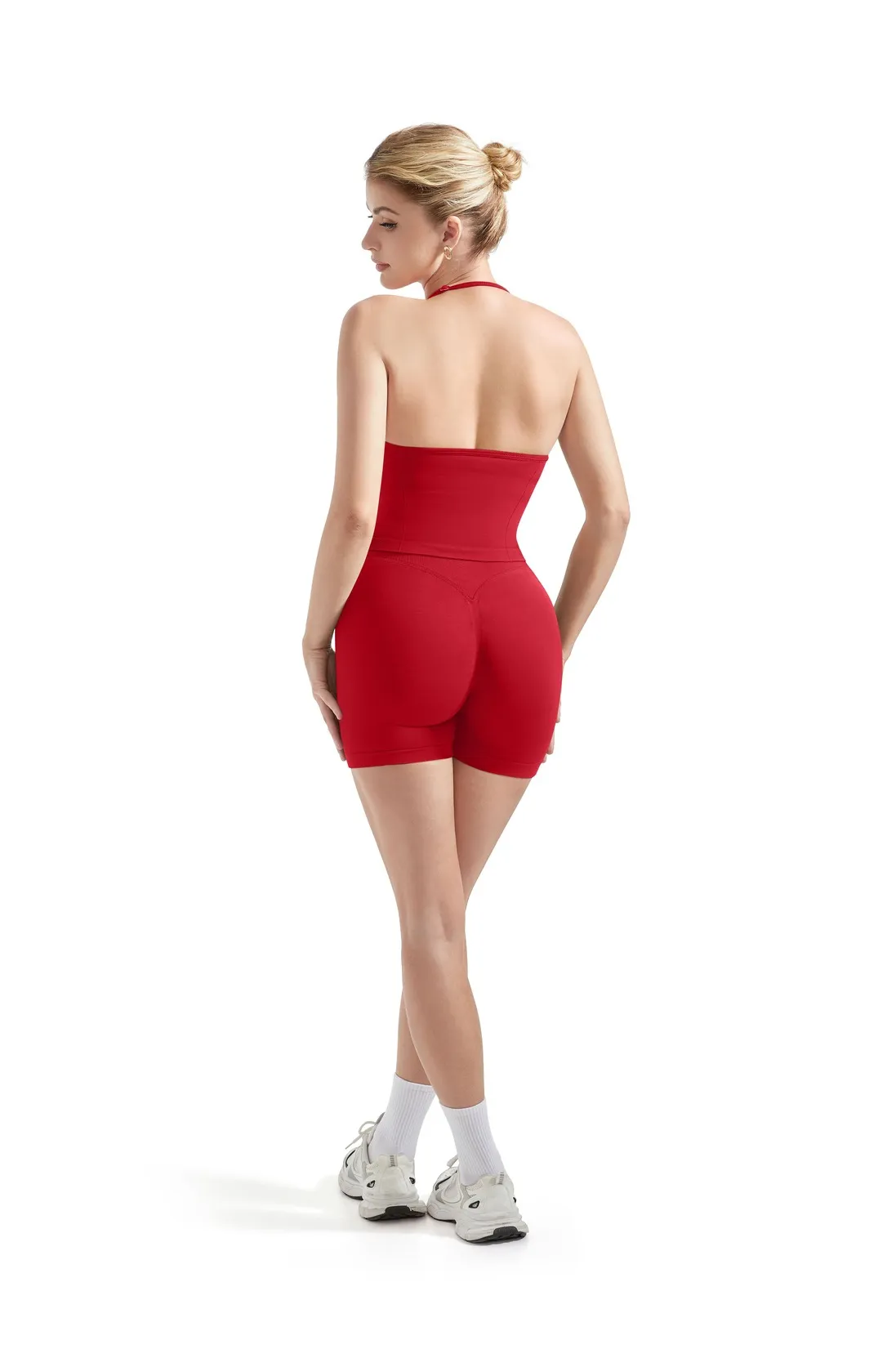 Ribbed Halter Backless Workout Set - Image 21