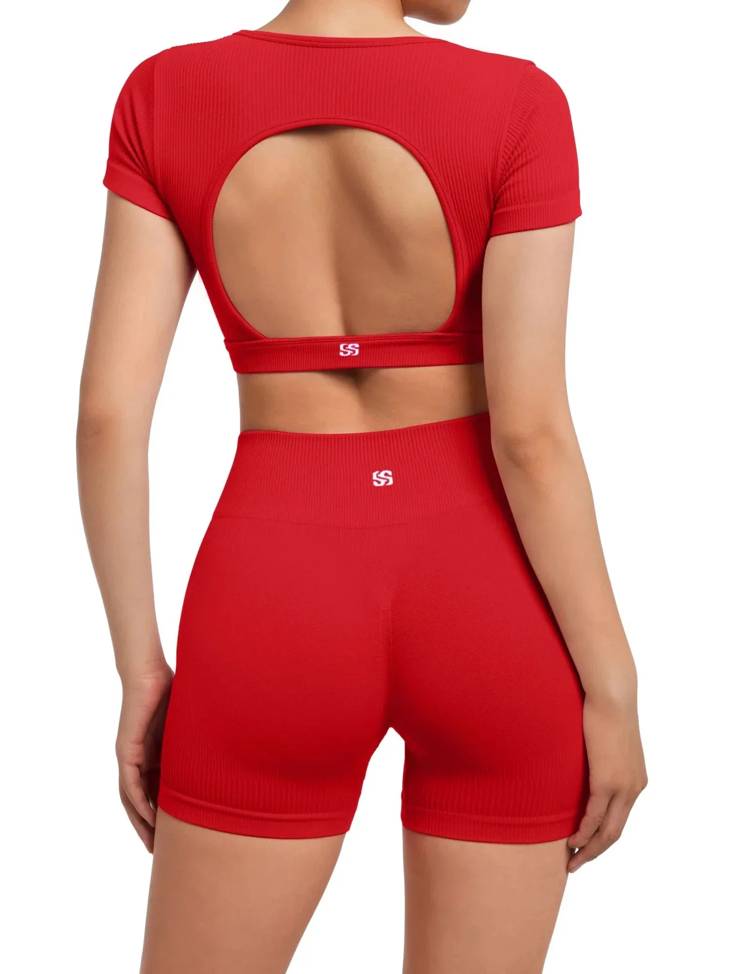 Ribbed Open Back Workout Sets - Image 24