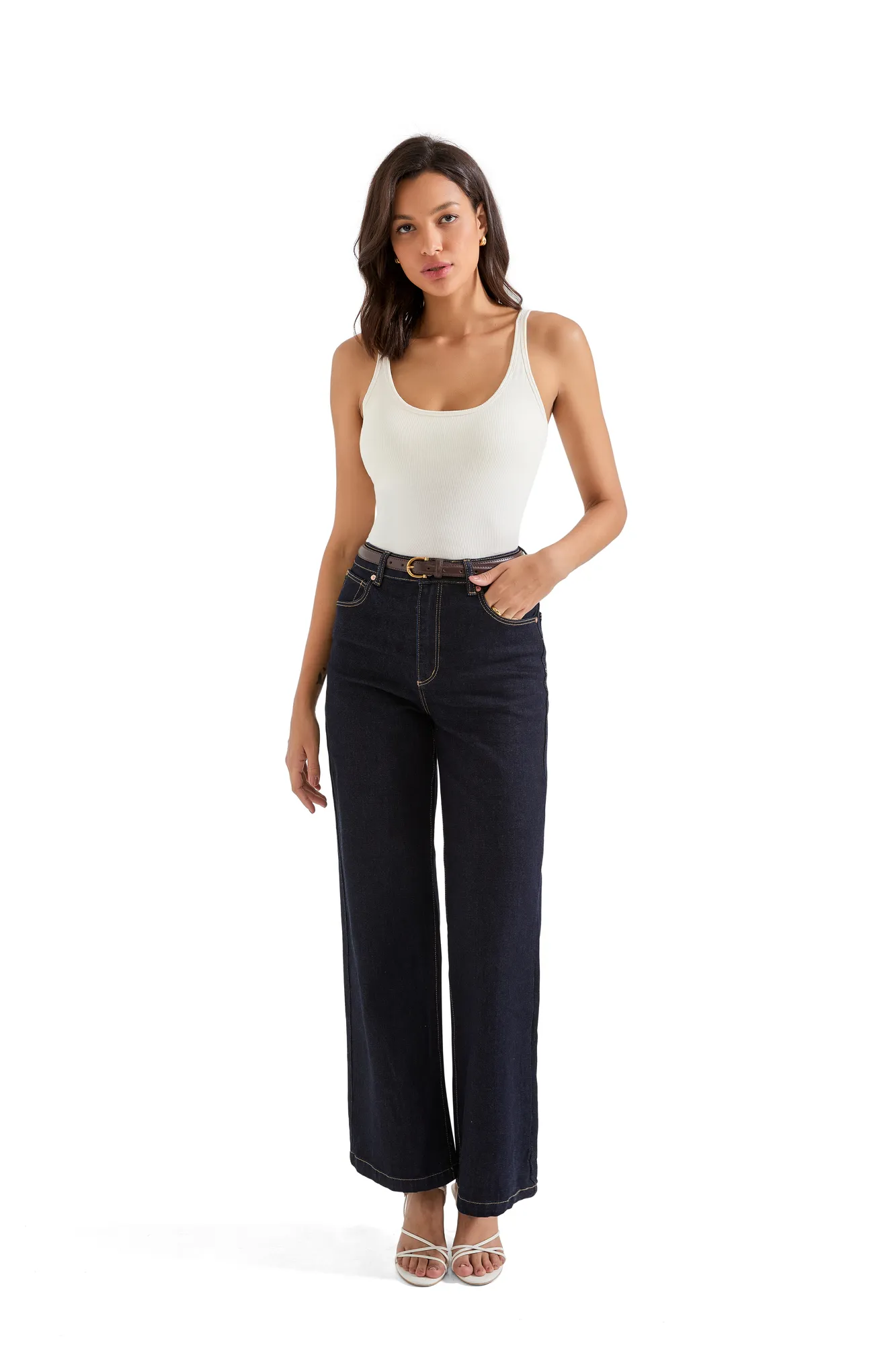 Cotton Ribbed U Neck Tank Top - Image 14