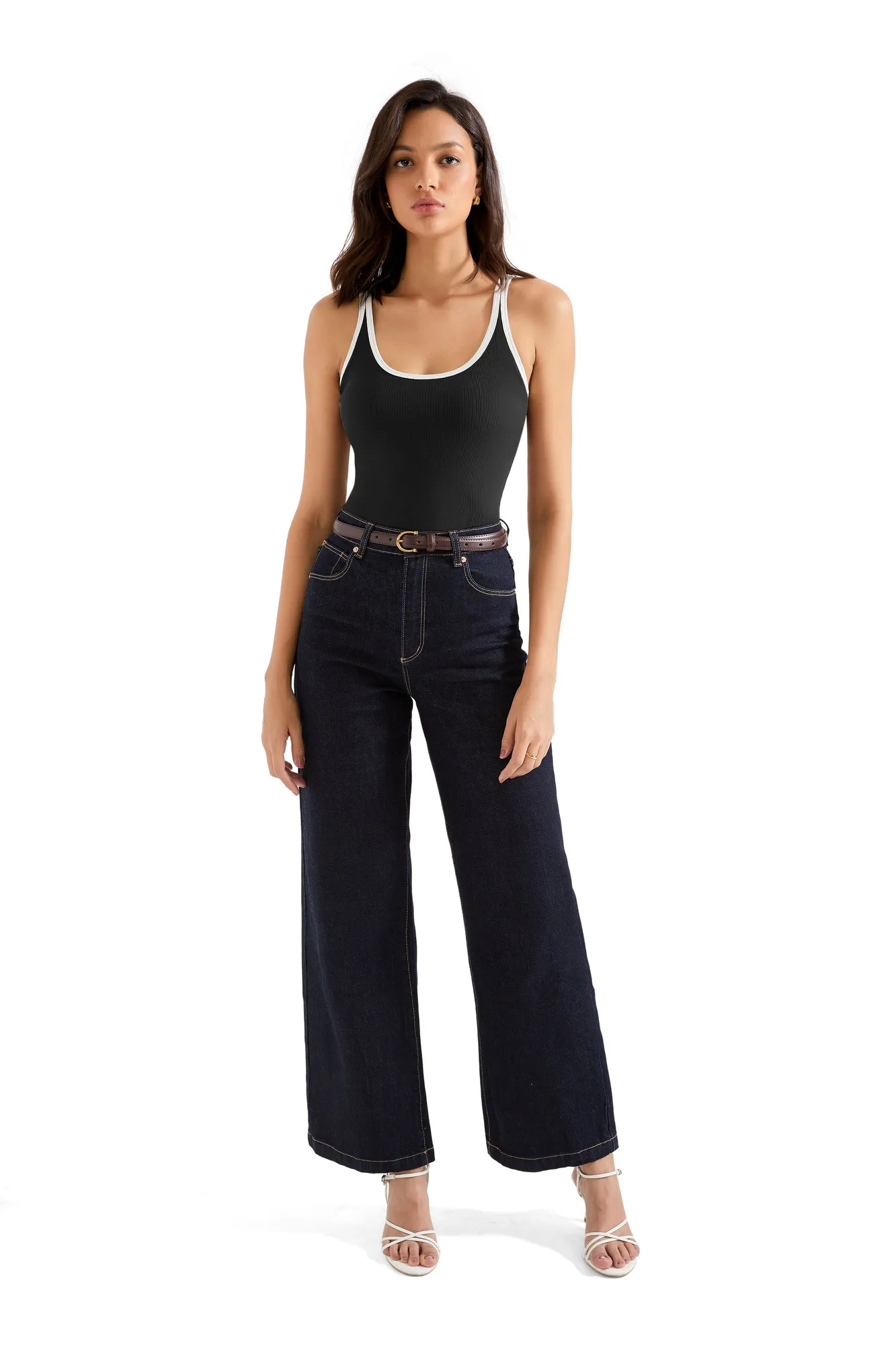 Cotton Ribbed U Neck Tank Top - Image 20