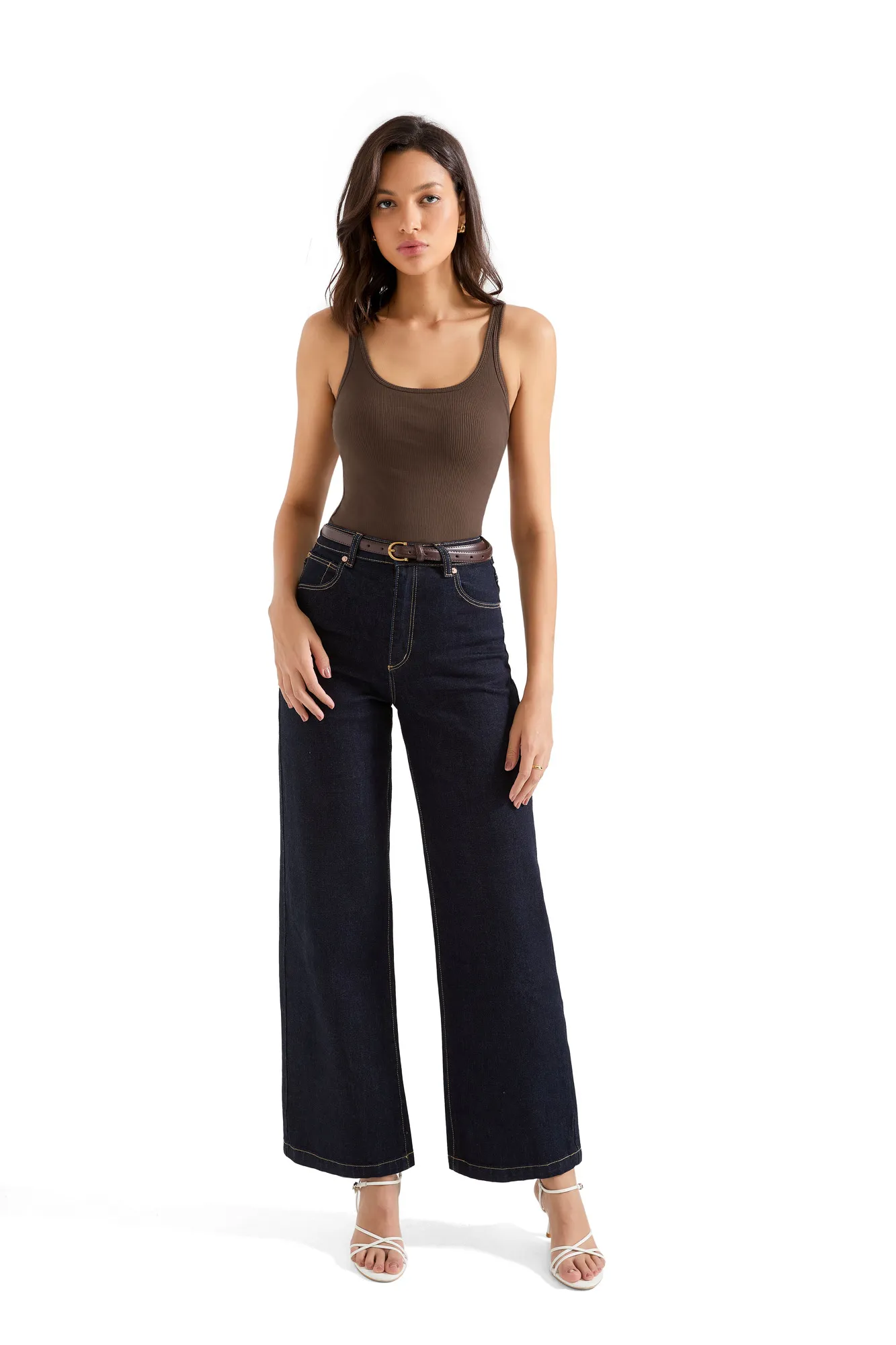Cotton Ribbed U Neck Tank Top - Image 26