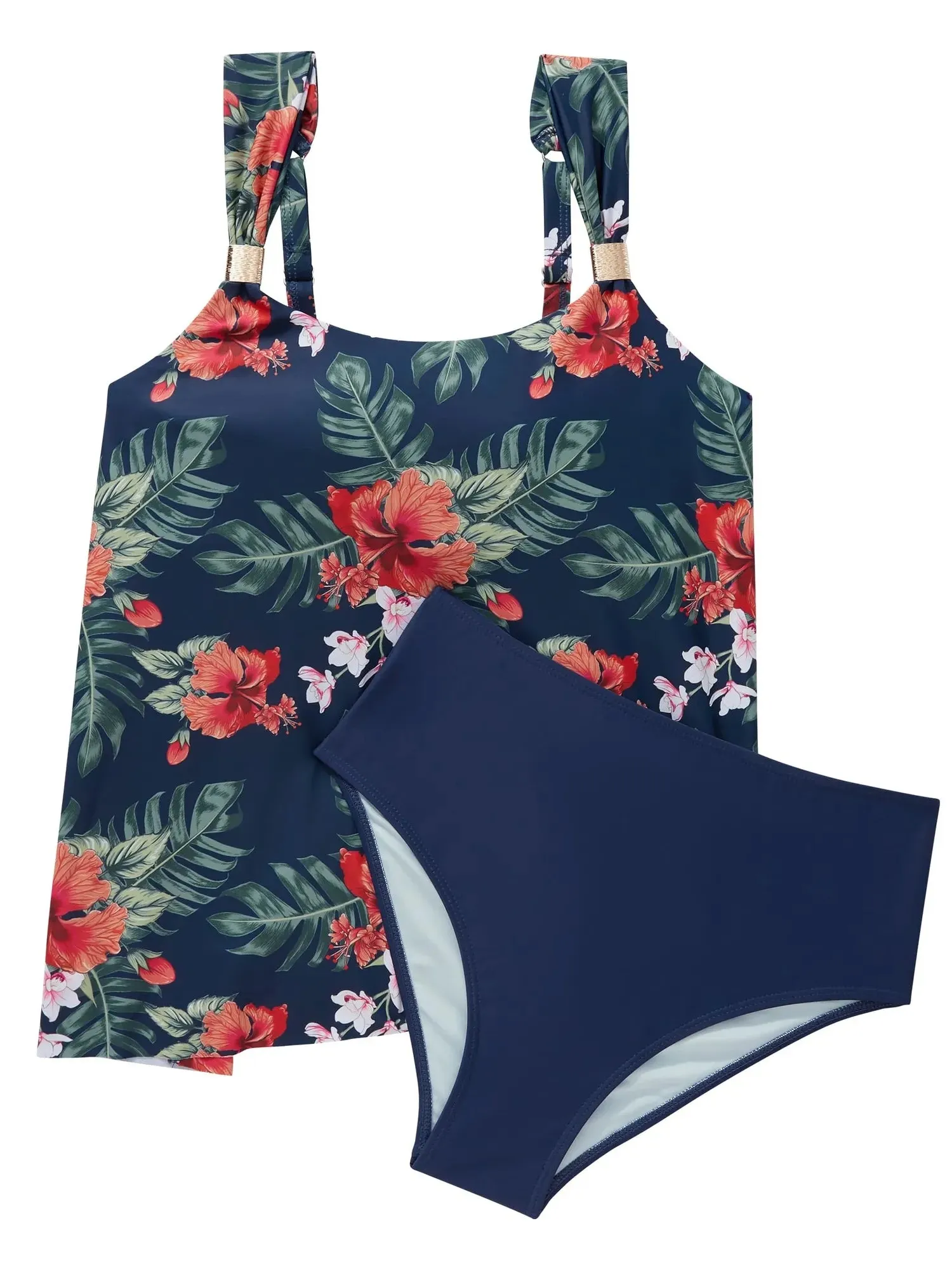 Ruffle High Waisted Tankini Swimsuit - Image 107