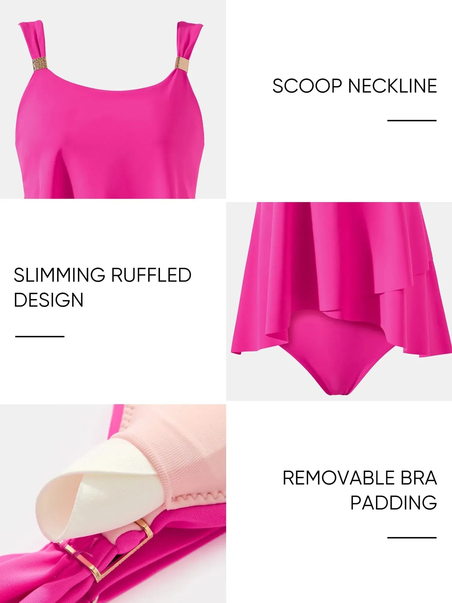 Ruffle High Waisted Tankini Swimsuit - Image 160