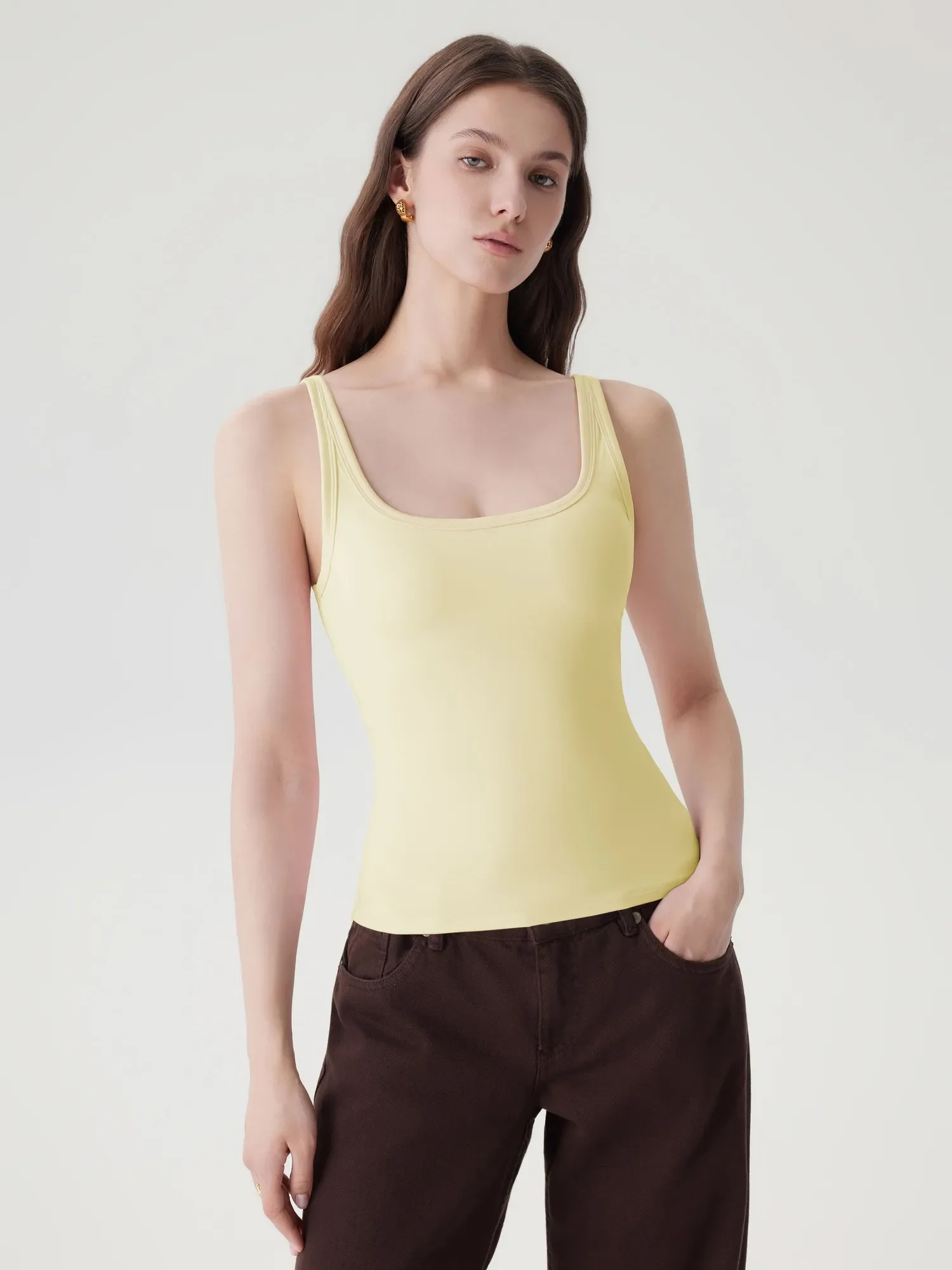 Scoop Neck Double Lined Tank Tops - Image 27