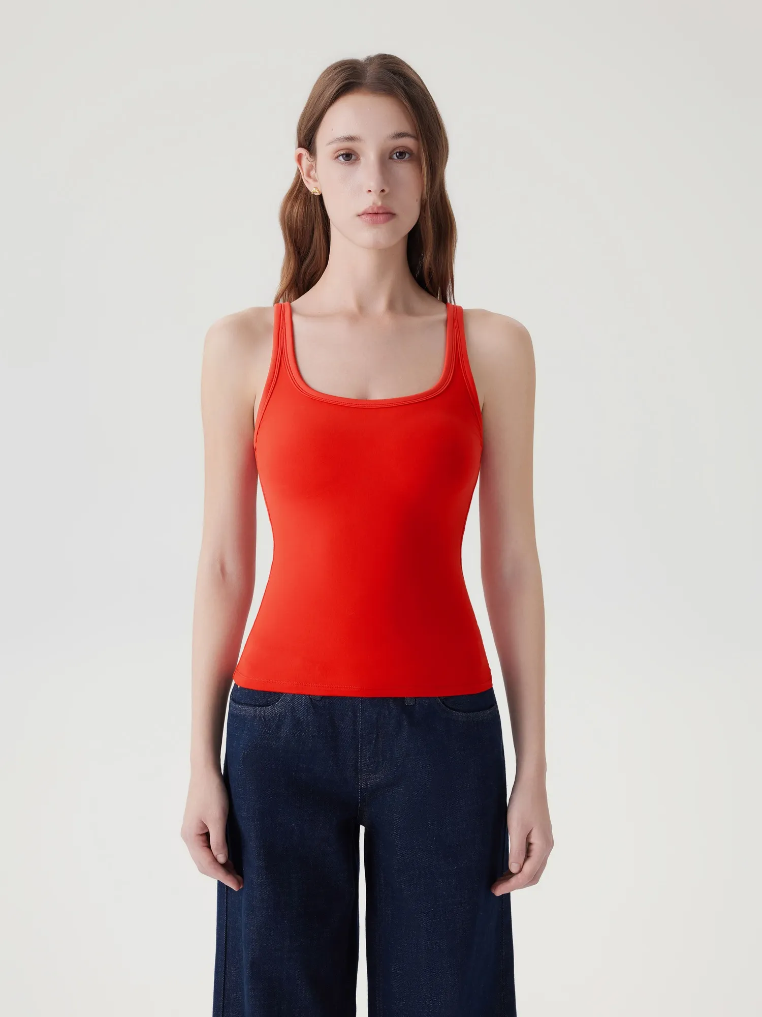 Scoop Neck Double Lined Tank Tops - Image 36