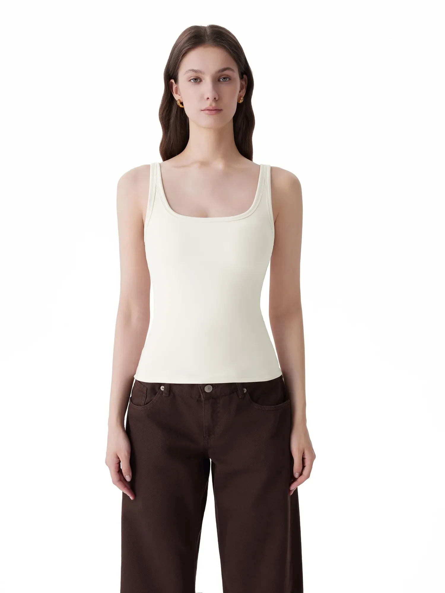 Scoop Neck Double Lined Tank Tops - Image 41