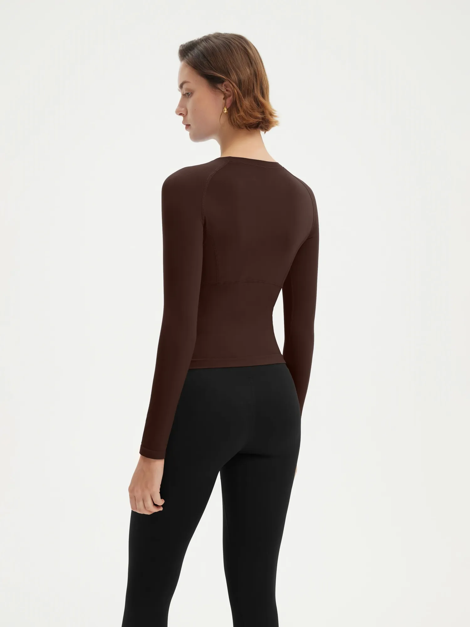 Seamless Crew Neck Workout Shirt - Long Sleeve - Image 15