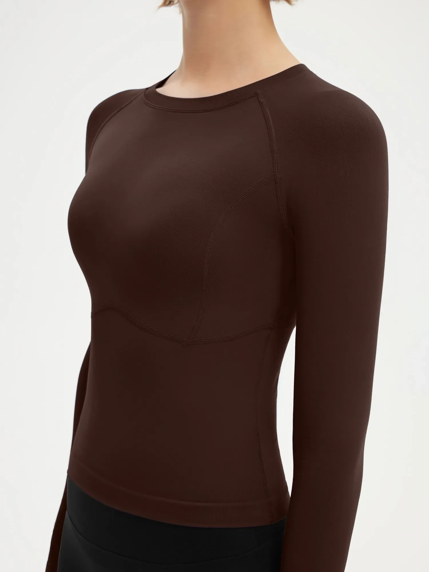 Seamless Crew Neck Workout Shirt - Long Sleeve - Image 19