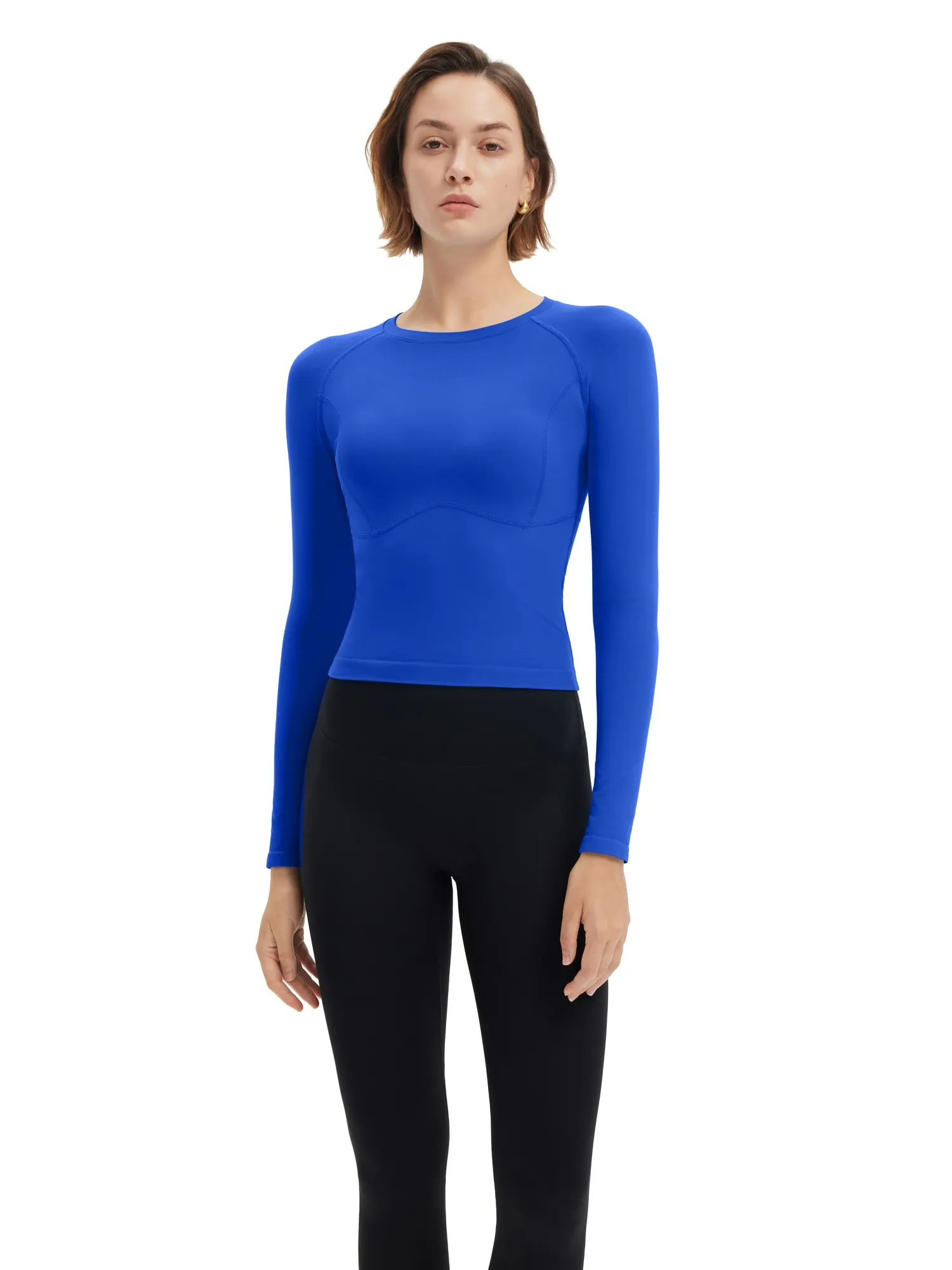 Seamless Crew Neck Workout Shirt - Long Sleeve - Image 24