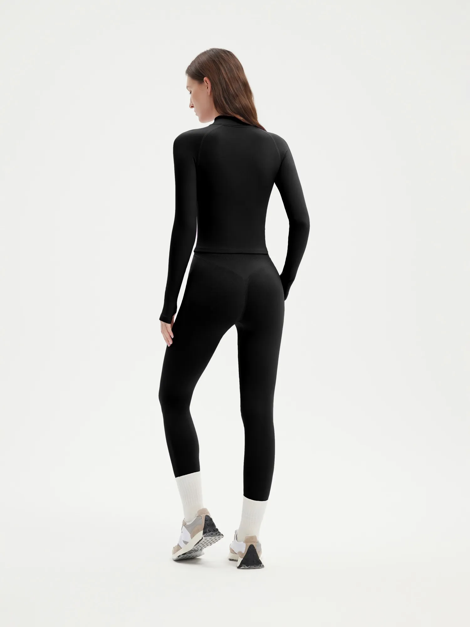 Seamless Half Zippy Jacket Workout Set - Image 12