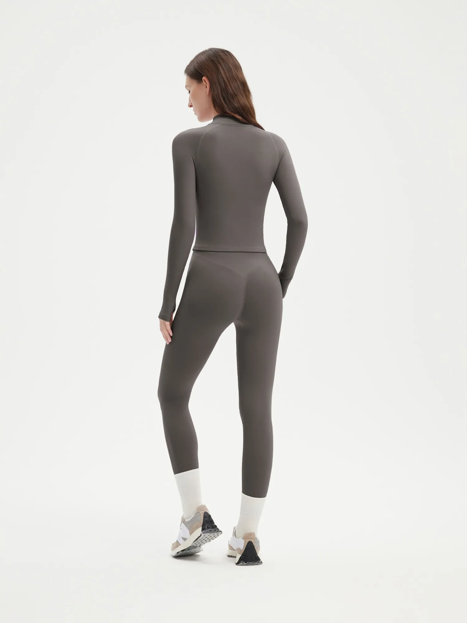 Seamless Half Zippy Jacket Workout Set - Image 17