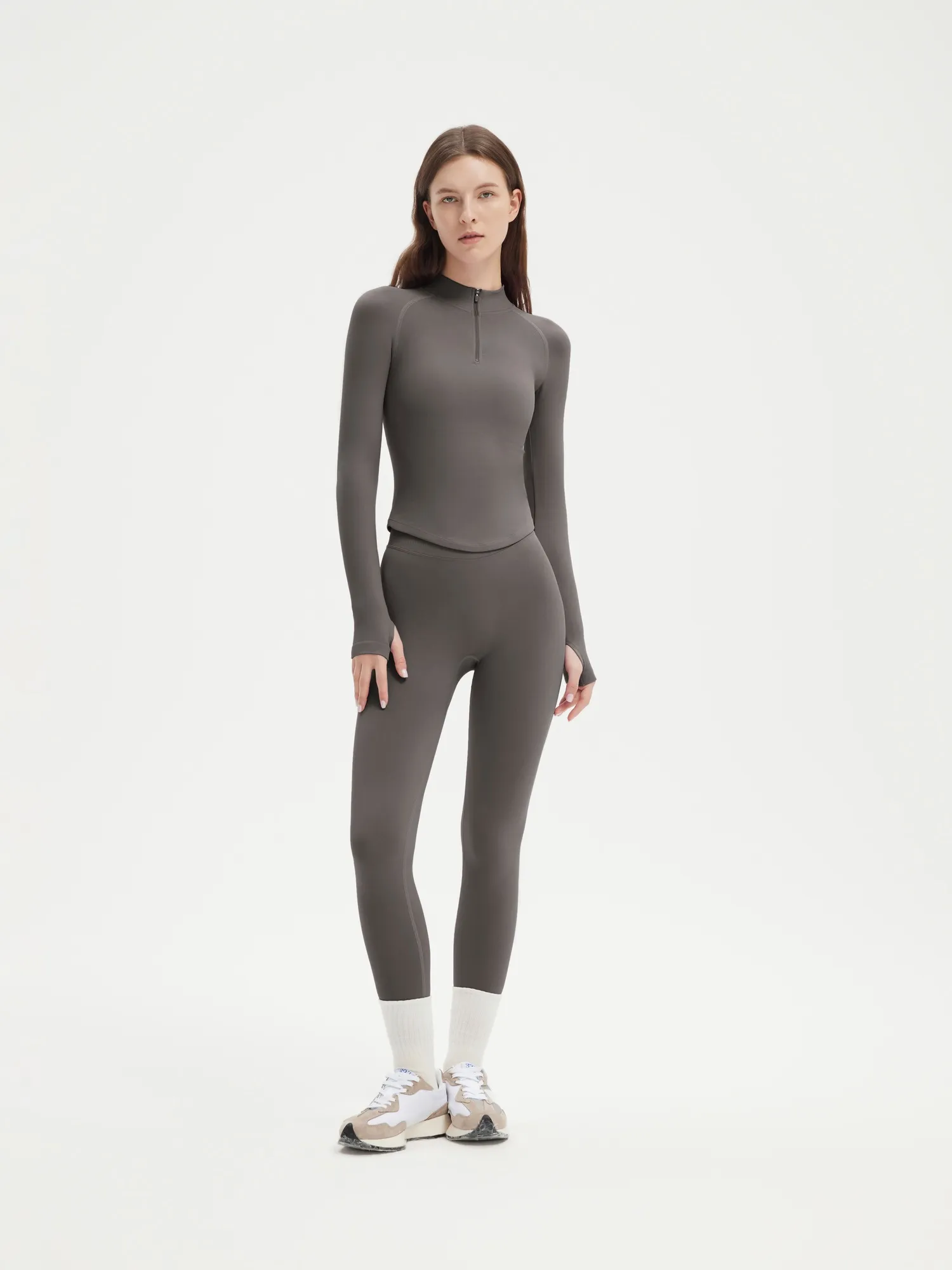Seamless Half Zippy Jacket Workout Set - Image 18