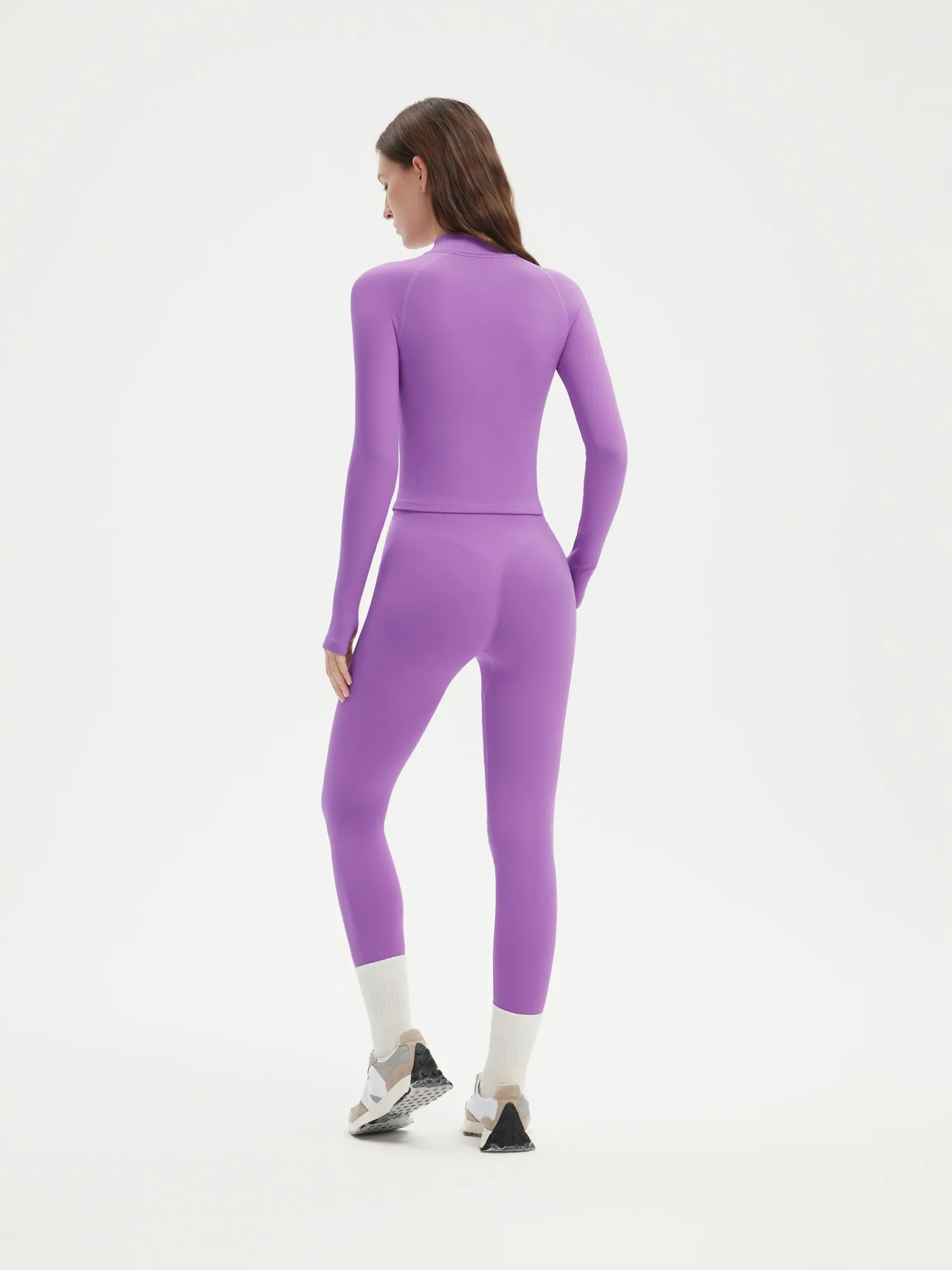 Seamless Half Zippy Jacket Workout Set - Image 23