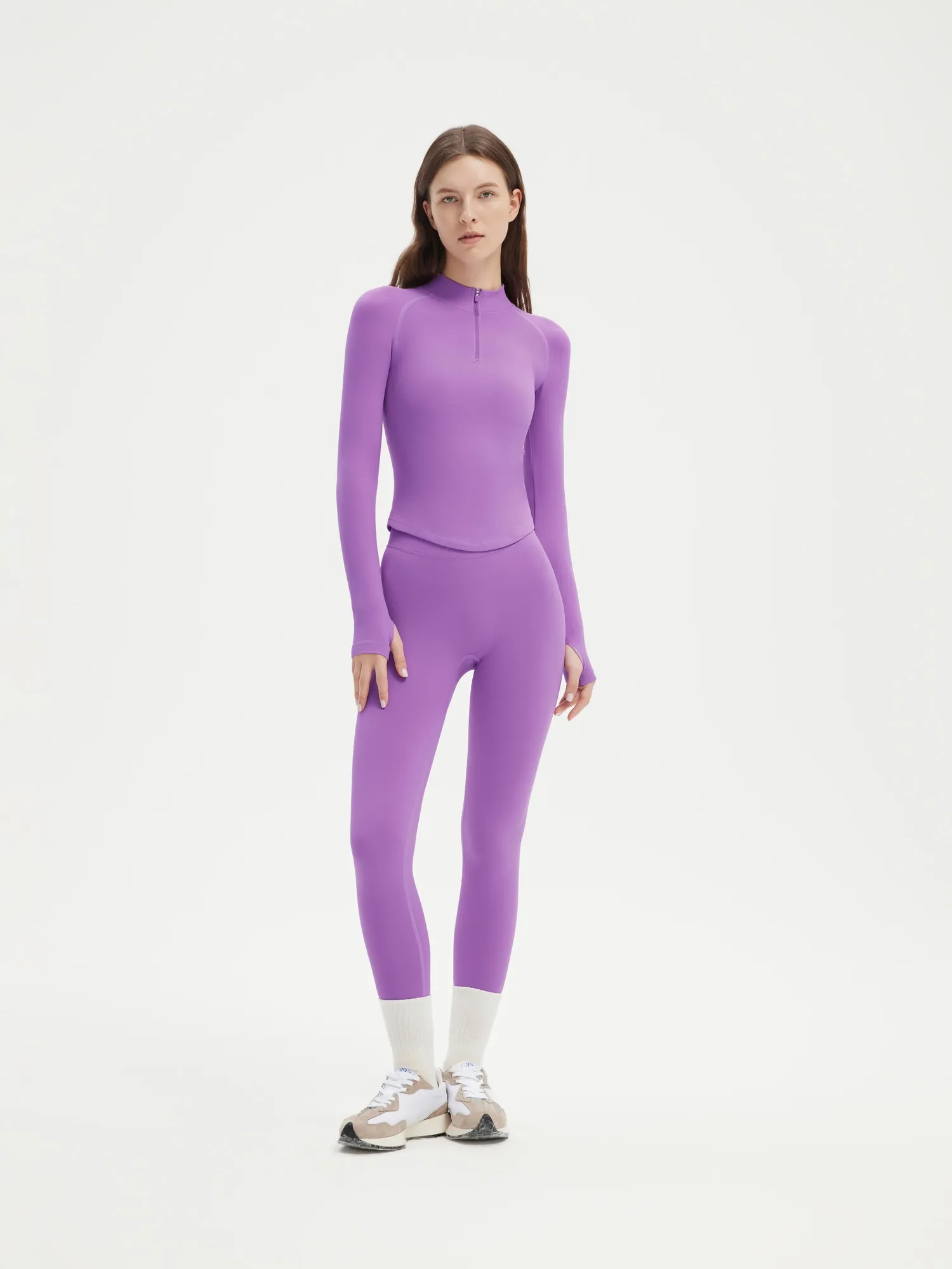 Seamless Half Zippy Jacket Workout Set - Image 24