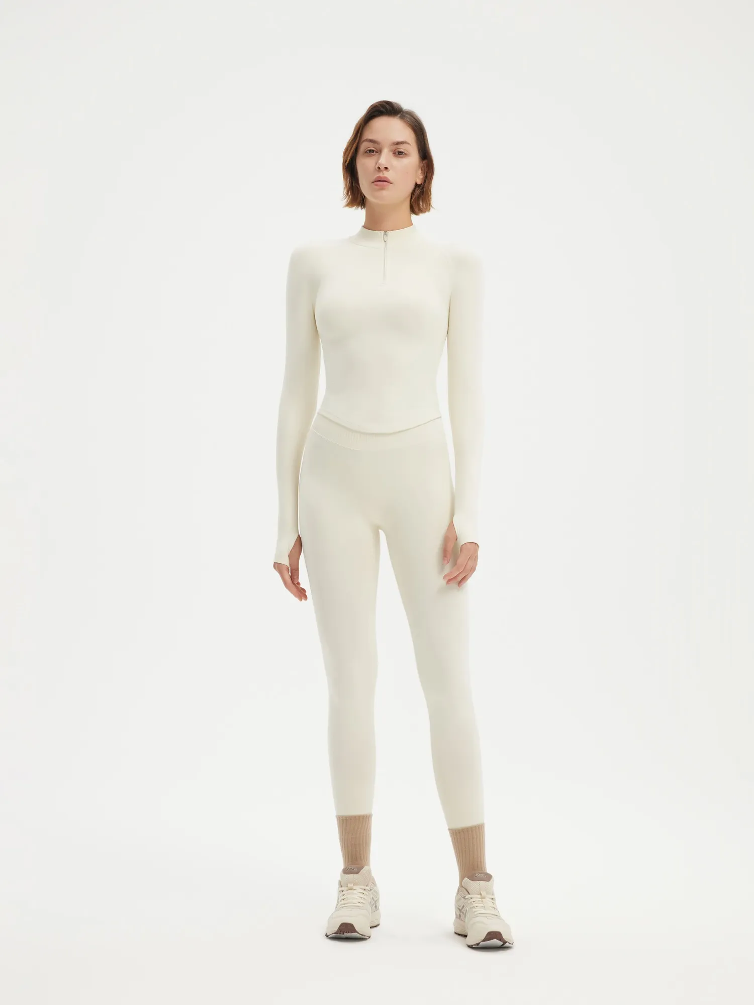 Seamless Half Zippy Jacket Workout Set - Image 6