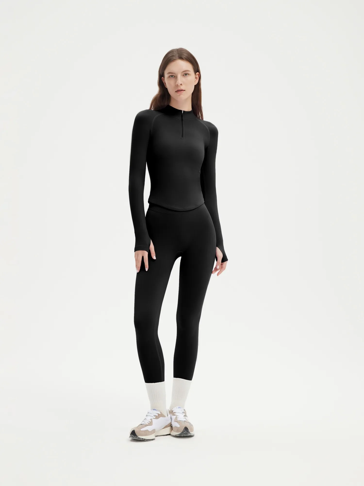Seamless Half Zippy Jacket Workout Set - Image 7