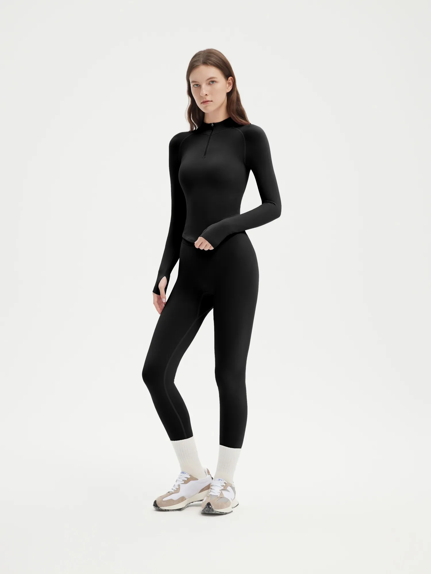 Seamless Half Zippy Jacket Workout Set - Image 8