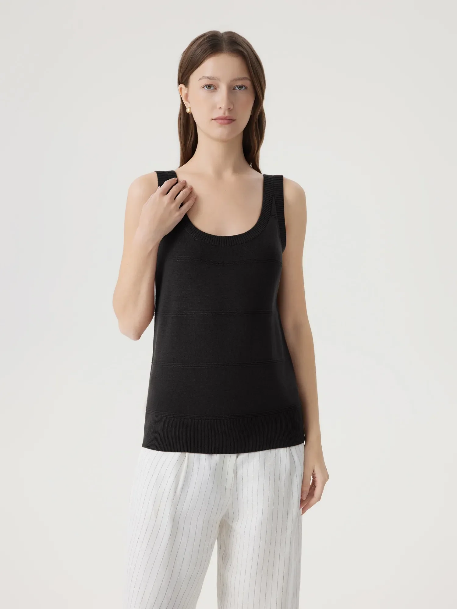 Cashmere Silk Blend Scoop Neck Knit - Image 2