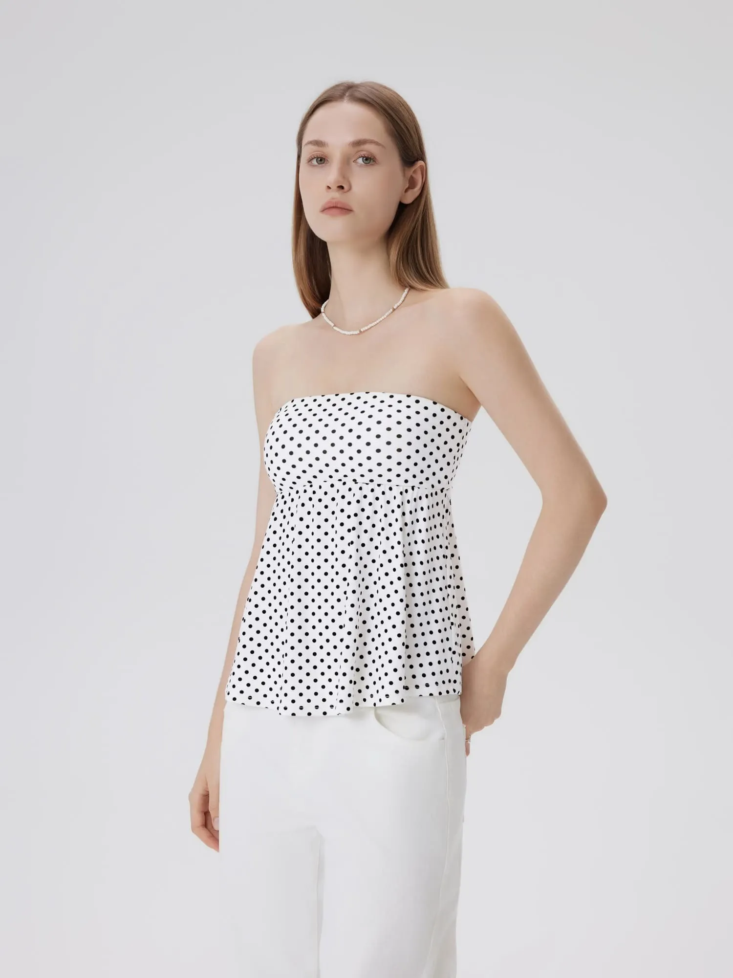 Babydoll Strapless Peplum Tank Tops
