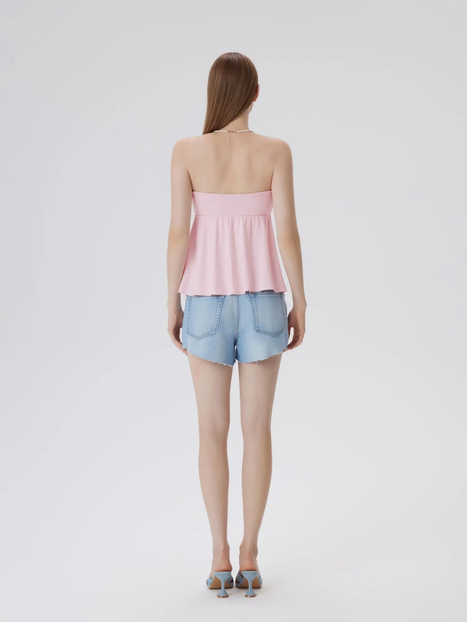 Babydoll Strapless Peplum Tank Tops - Image 12