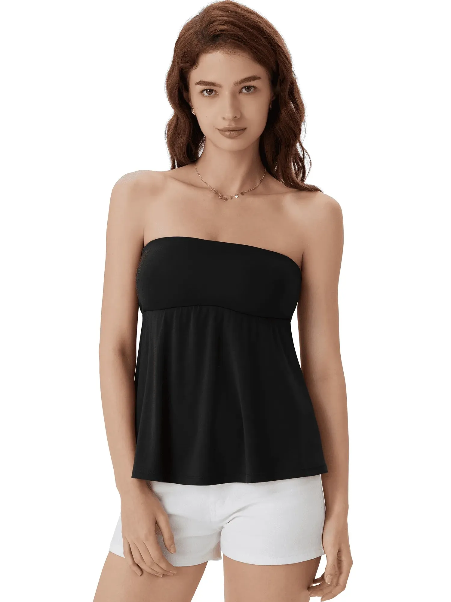 Babydoll Strapless Peplum Tank Tops - Image 20