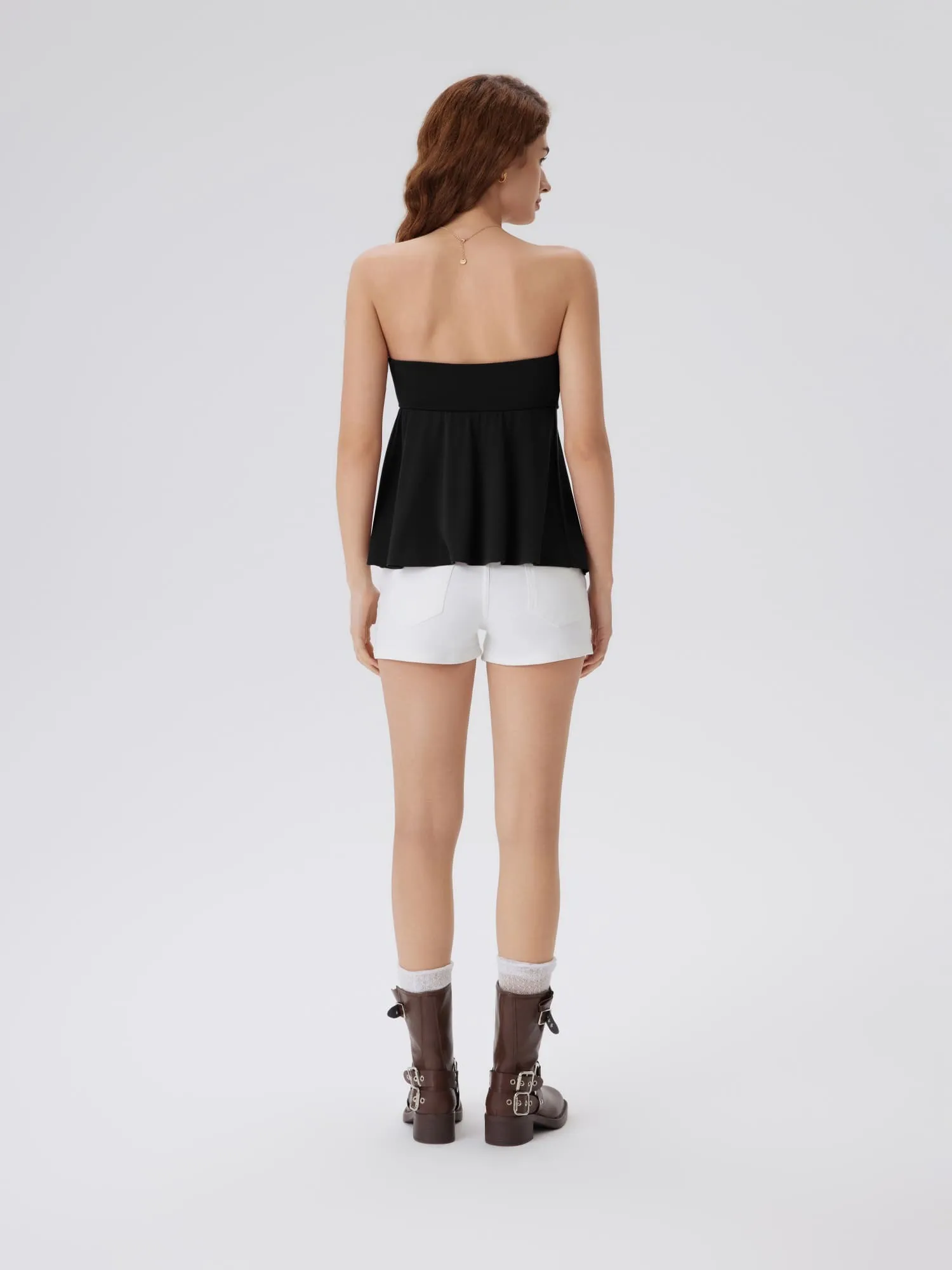 Babydoll Strapless Peplum Tank Tops - Image 21