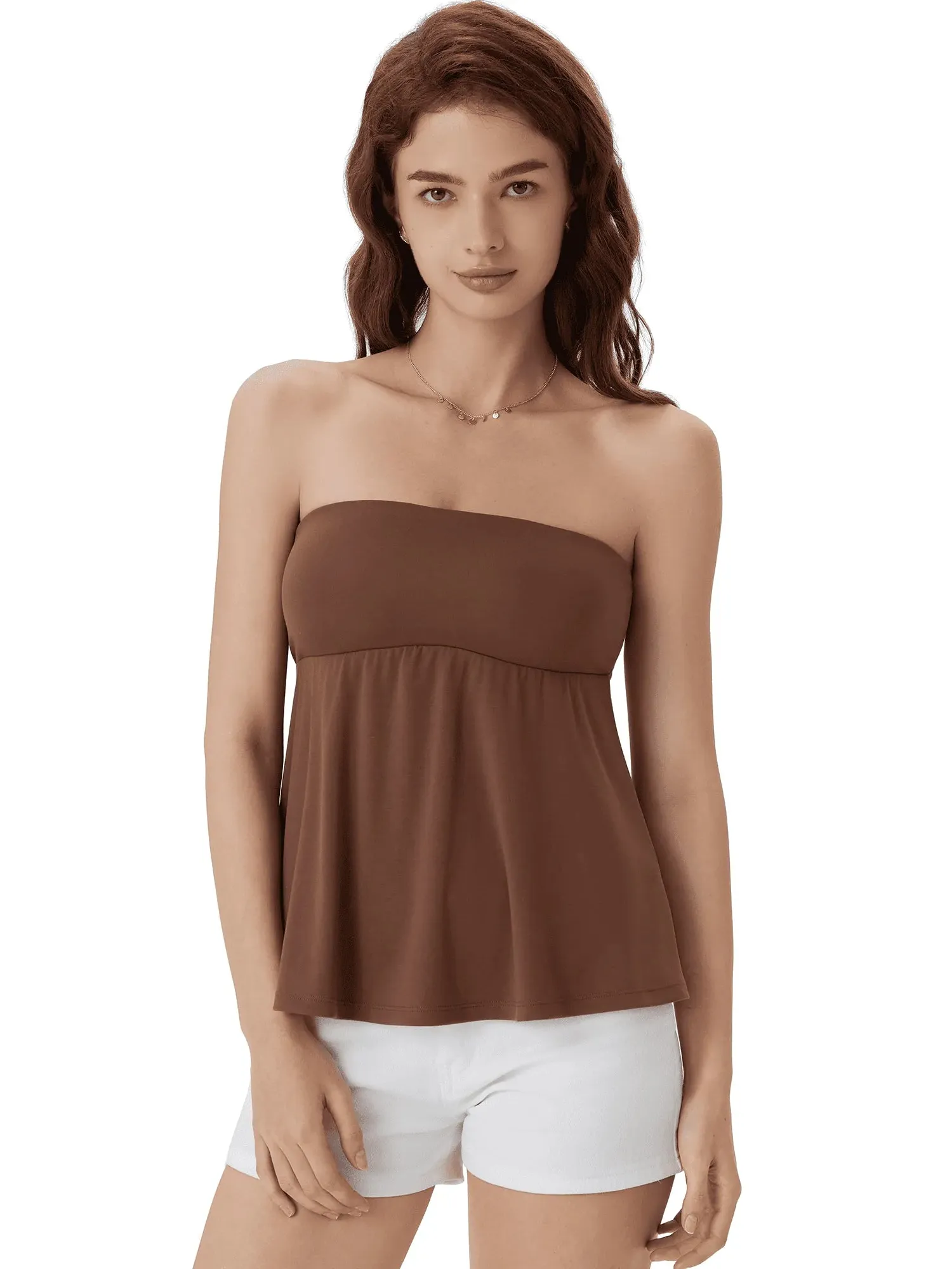 Babydoll Strapless Peplum Tank Tops - Image 25