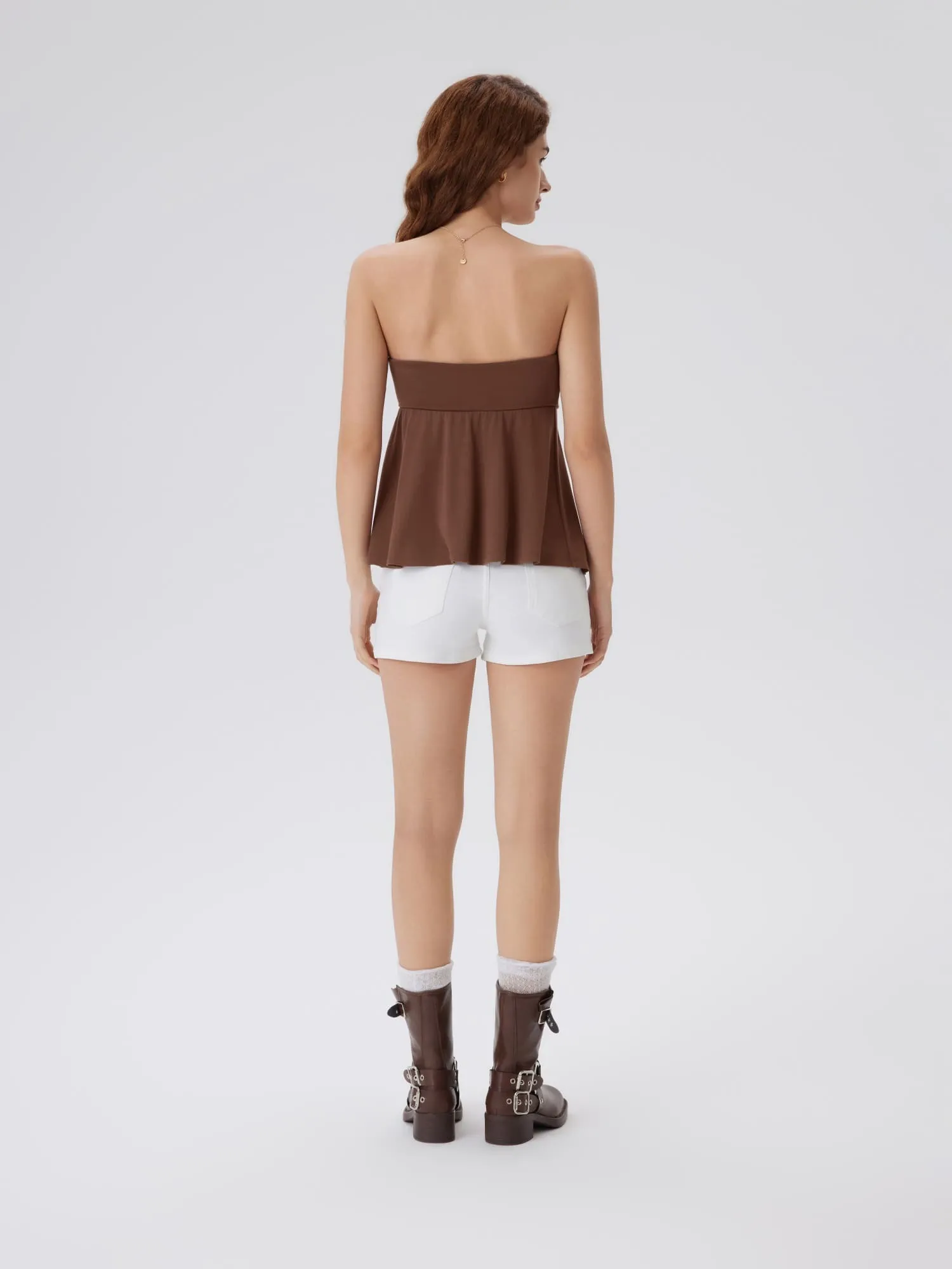 Babydoll Strapless Peplum Tank Tops - Image 26