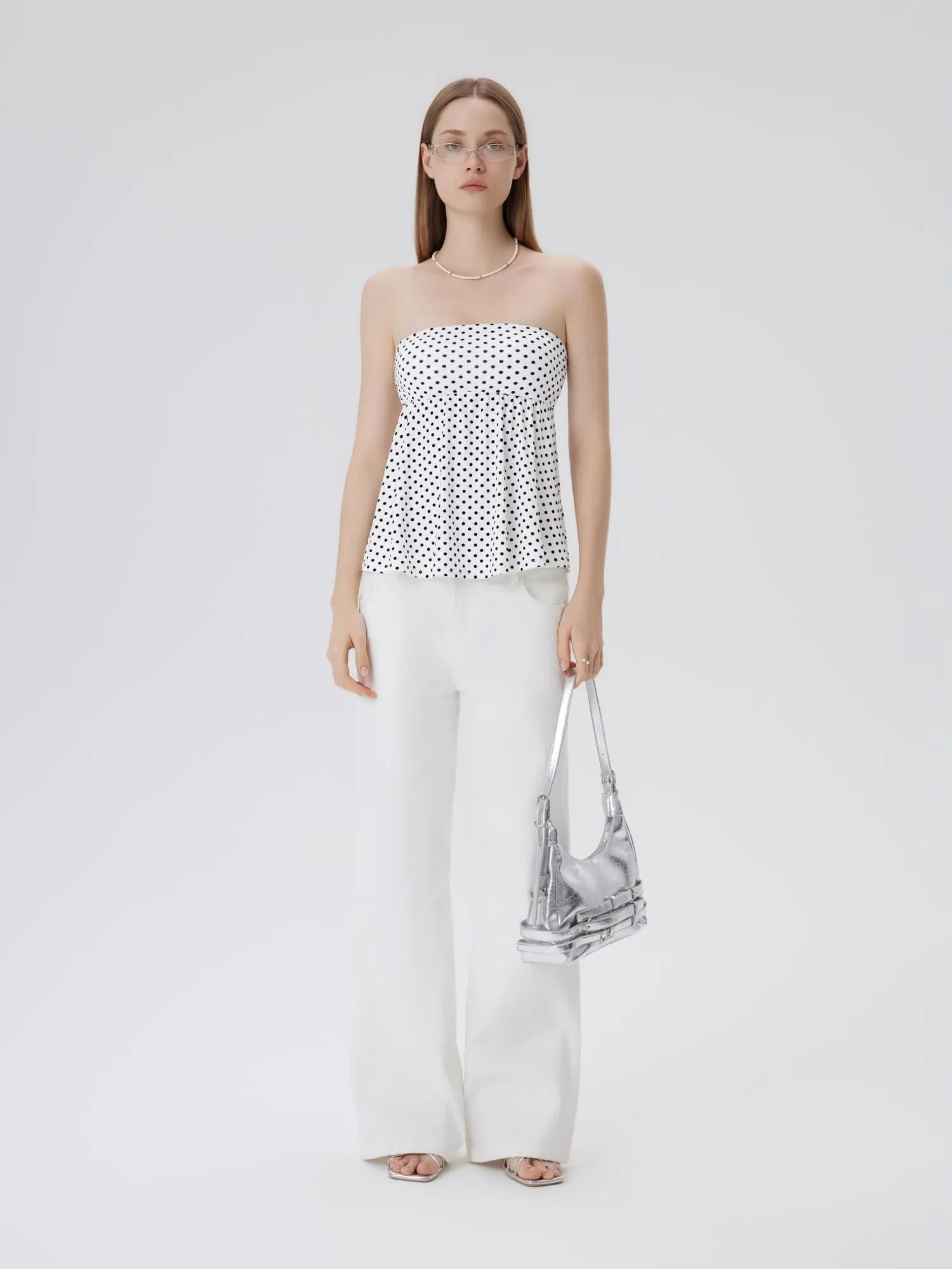 Babydoll Strapless Peplum Tank Tops - Image 3
