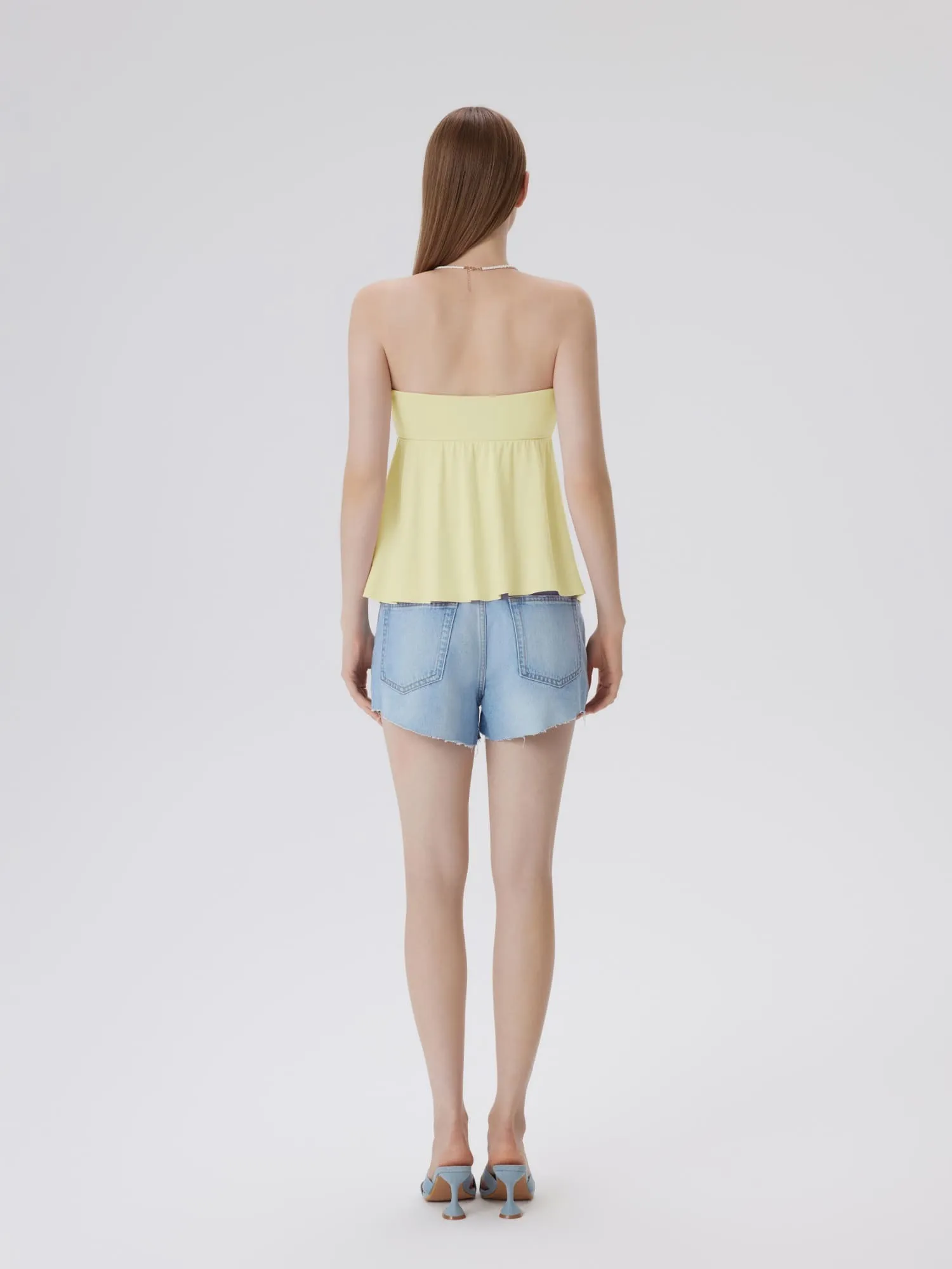 Babydoll Strapless Peplum Tank Tops - Image 33