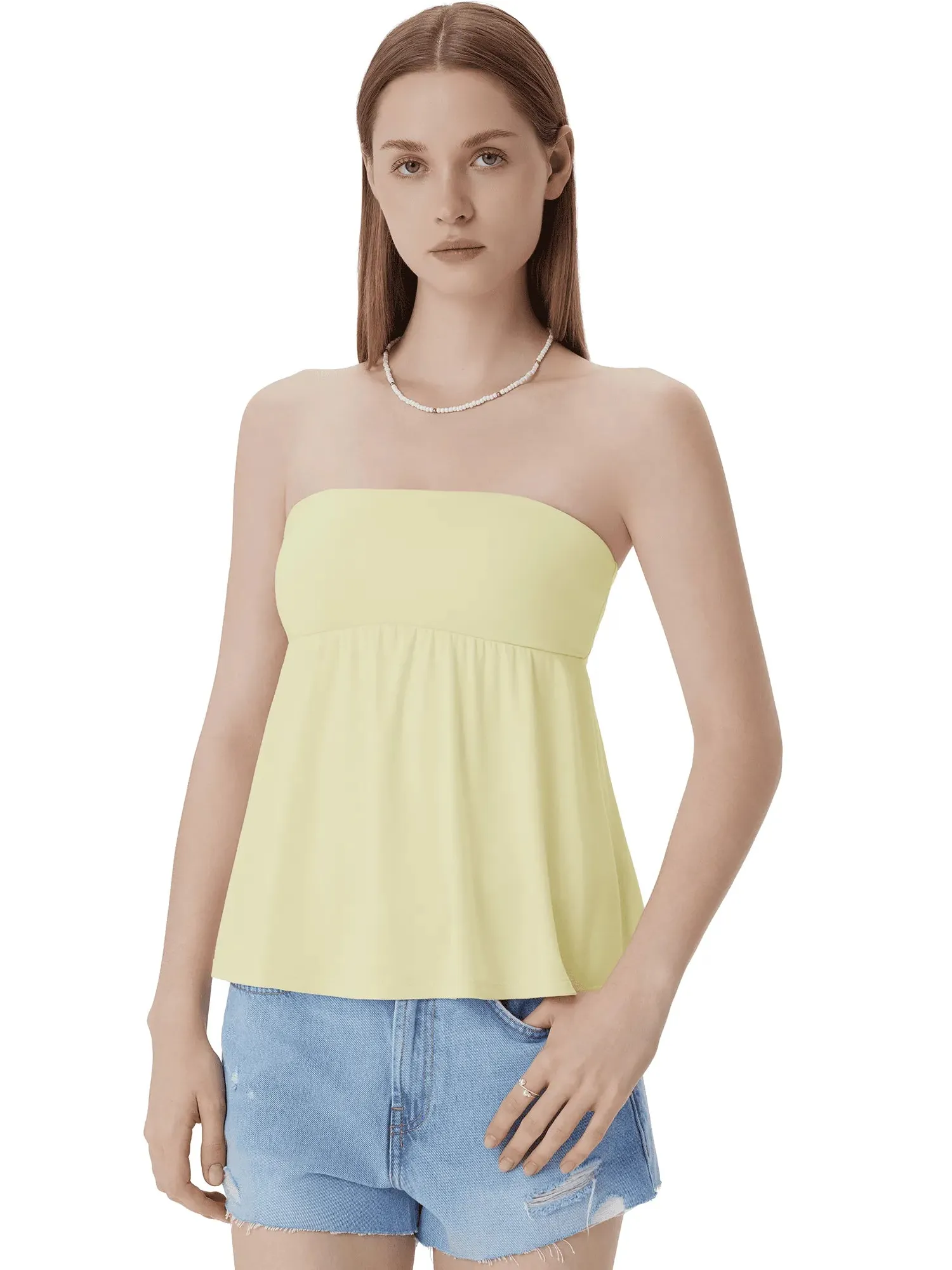 Babydoll Strapless Peplum Tank Tops - Image 35