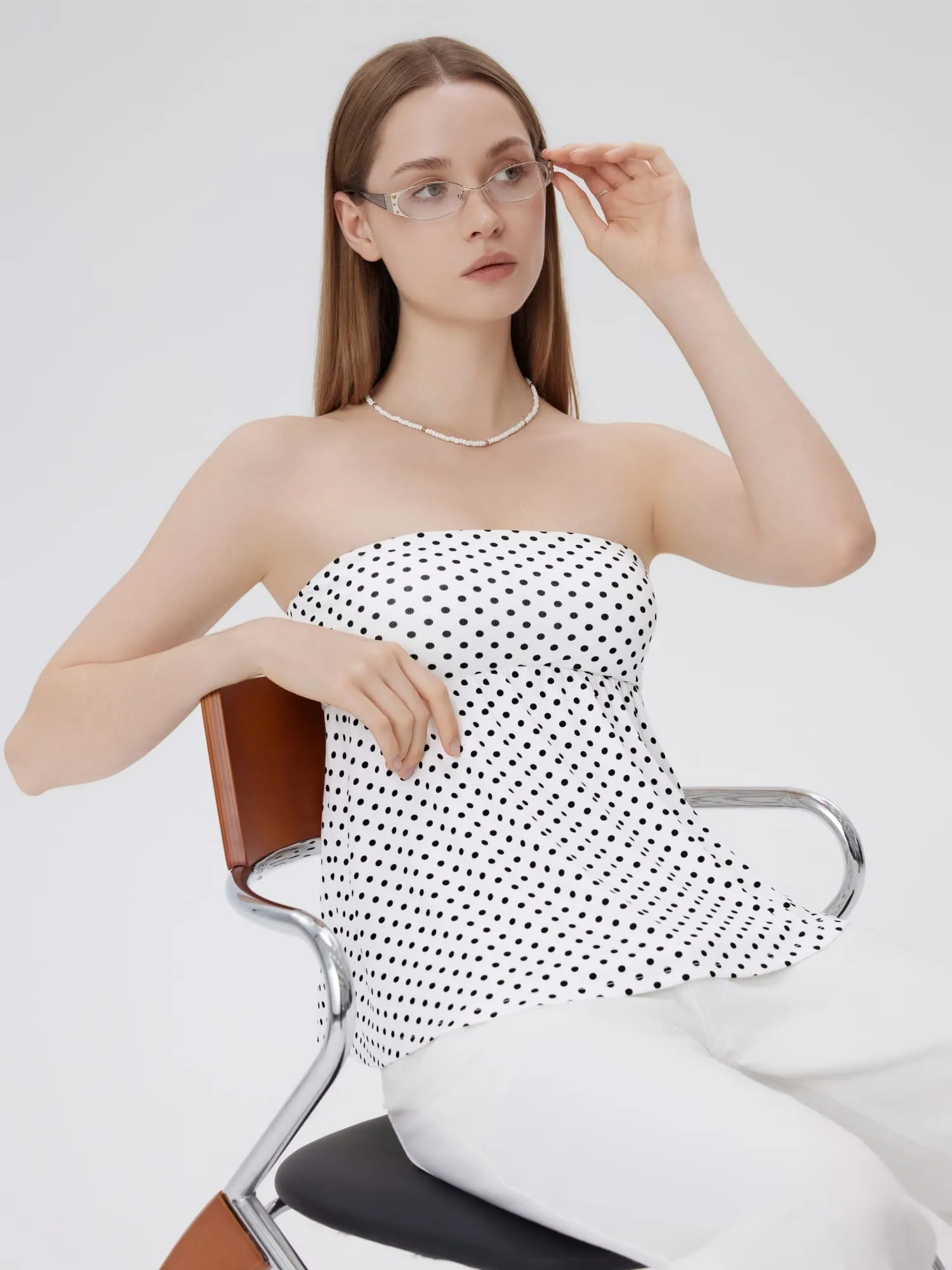Babydoll Strapless Peplum Tank Tops - Image 4