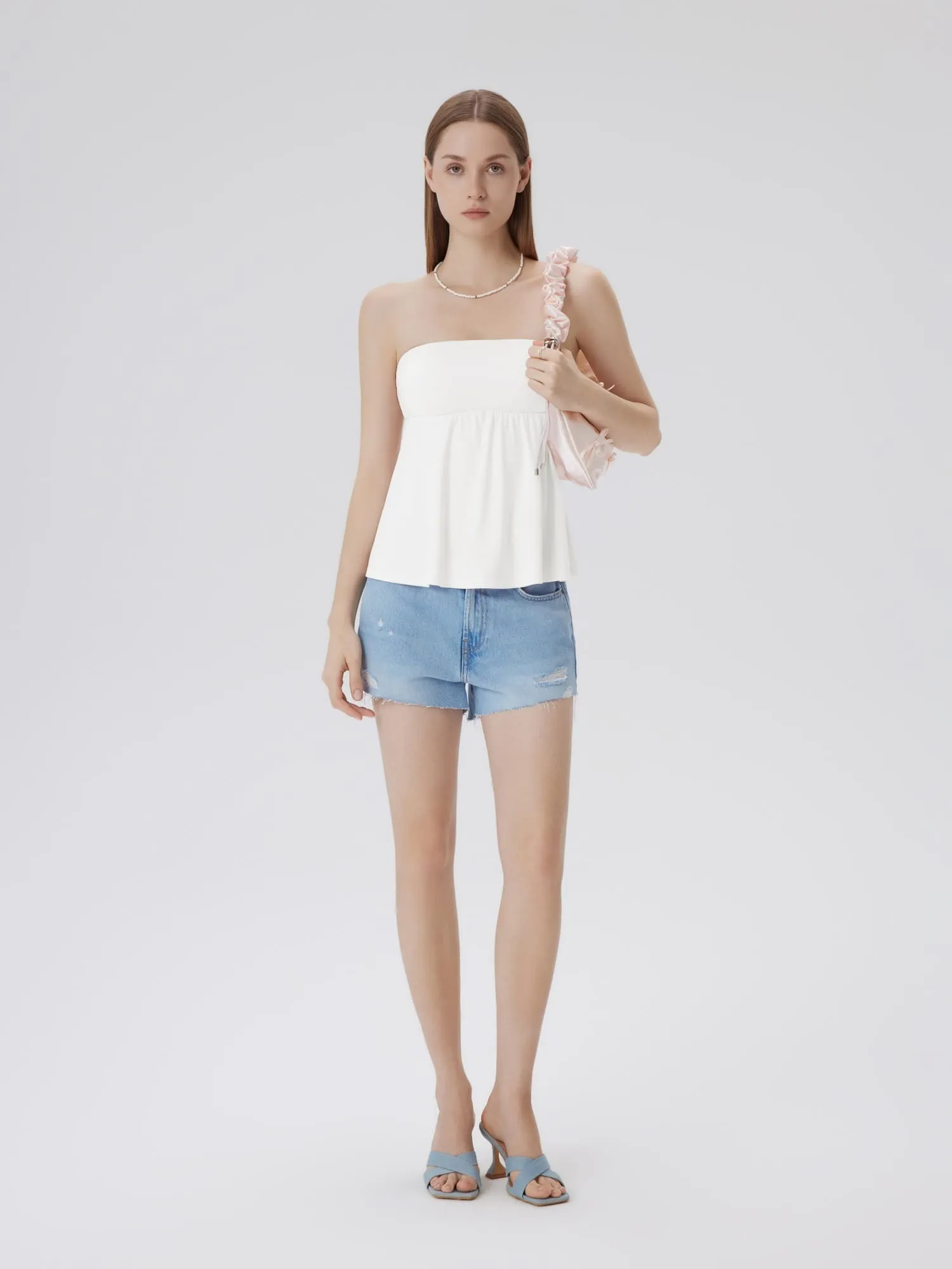 Babydoll Strapless Peplum Tank Tops - Image 40