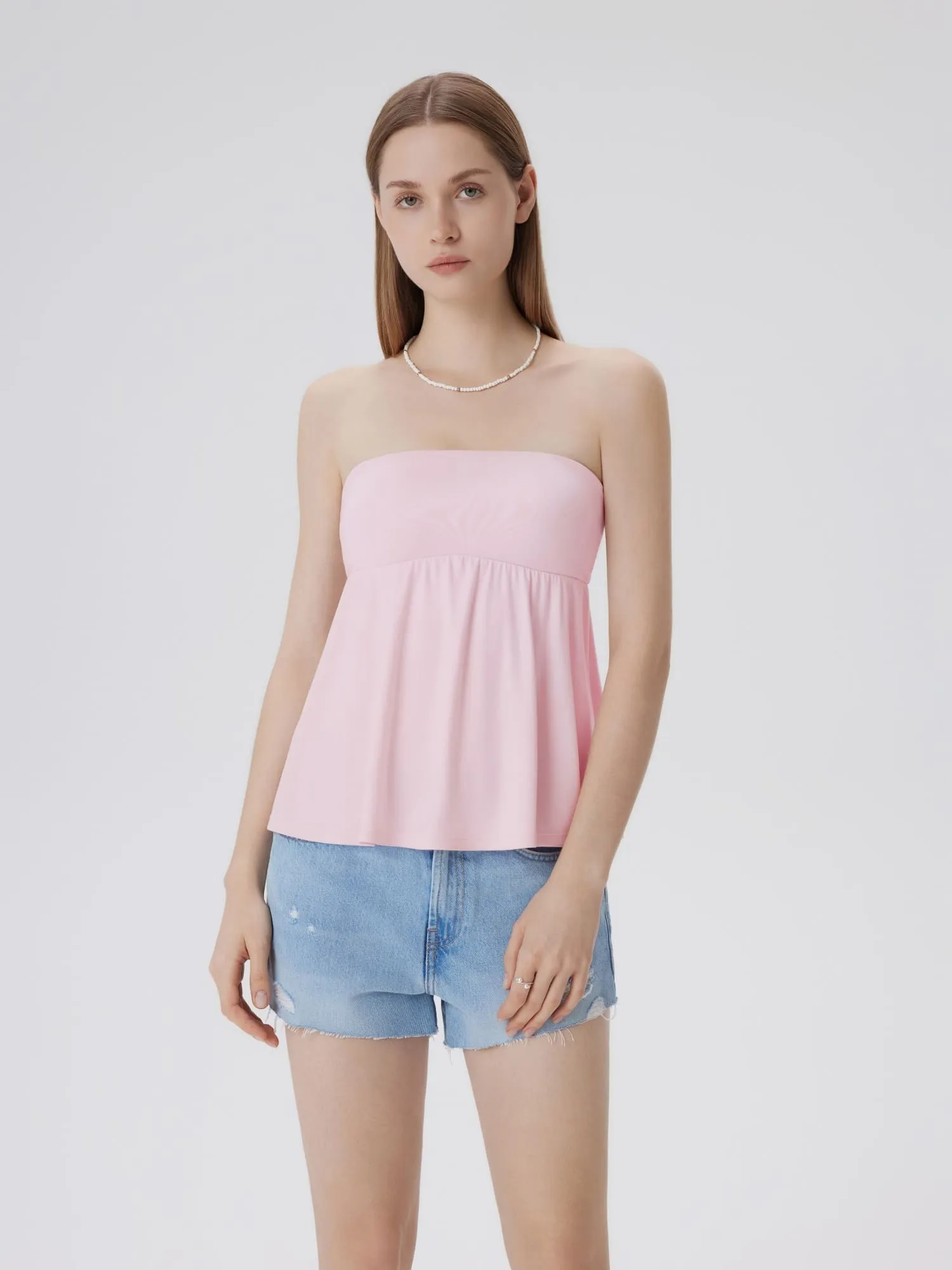 Babydoll Strapless Peplum Tank Tops - Image 8