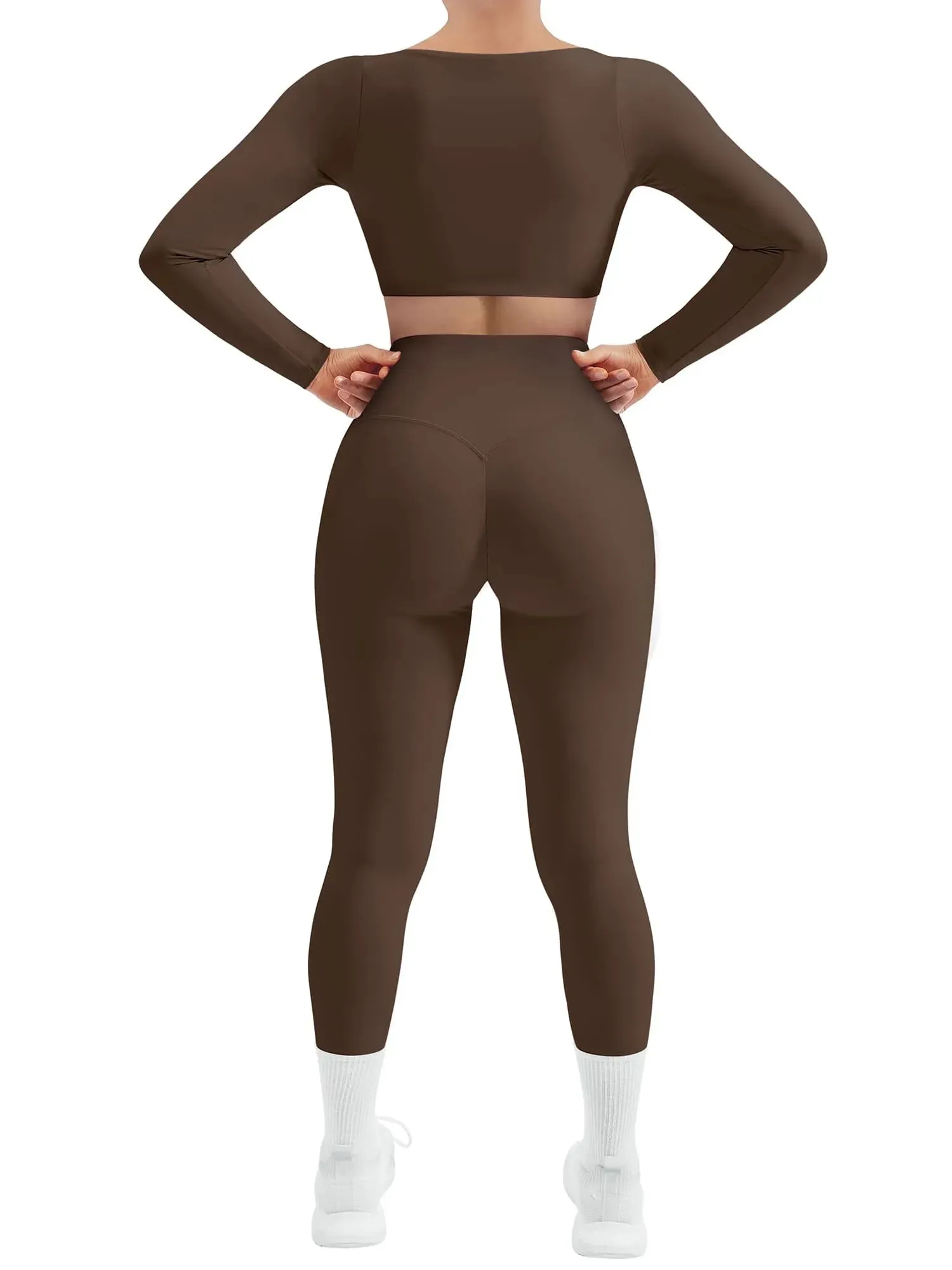 Square Neck Long Sleeve Workout Set - Image 17
