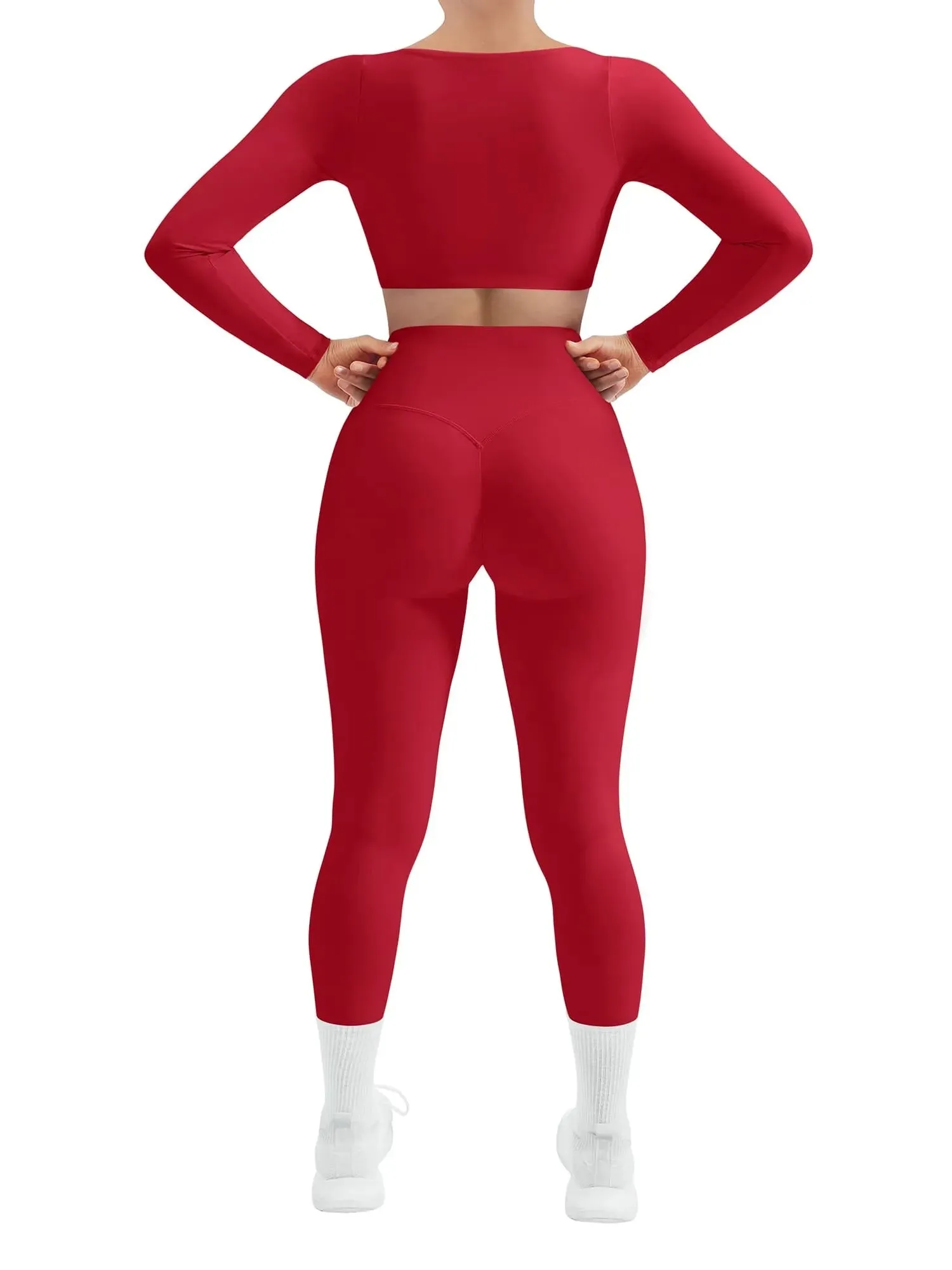 Square Neck Long Sleeve Workout Set - Image 29