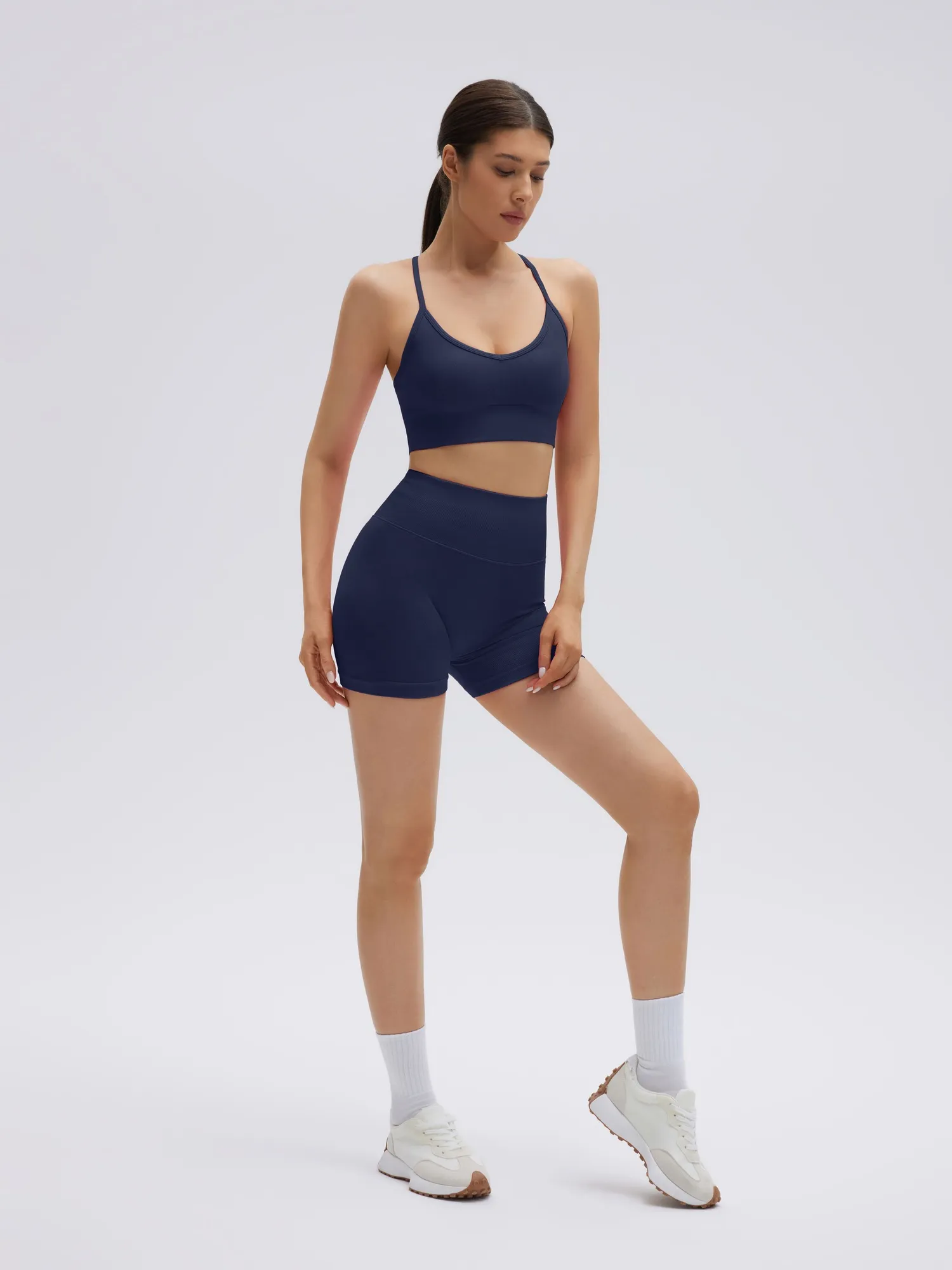 Criss Cross Sports Bra Seamless 2 Piece Workout Sets - Image 36