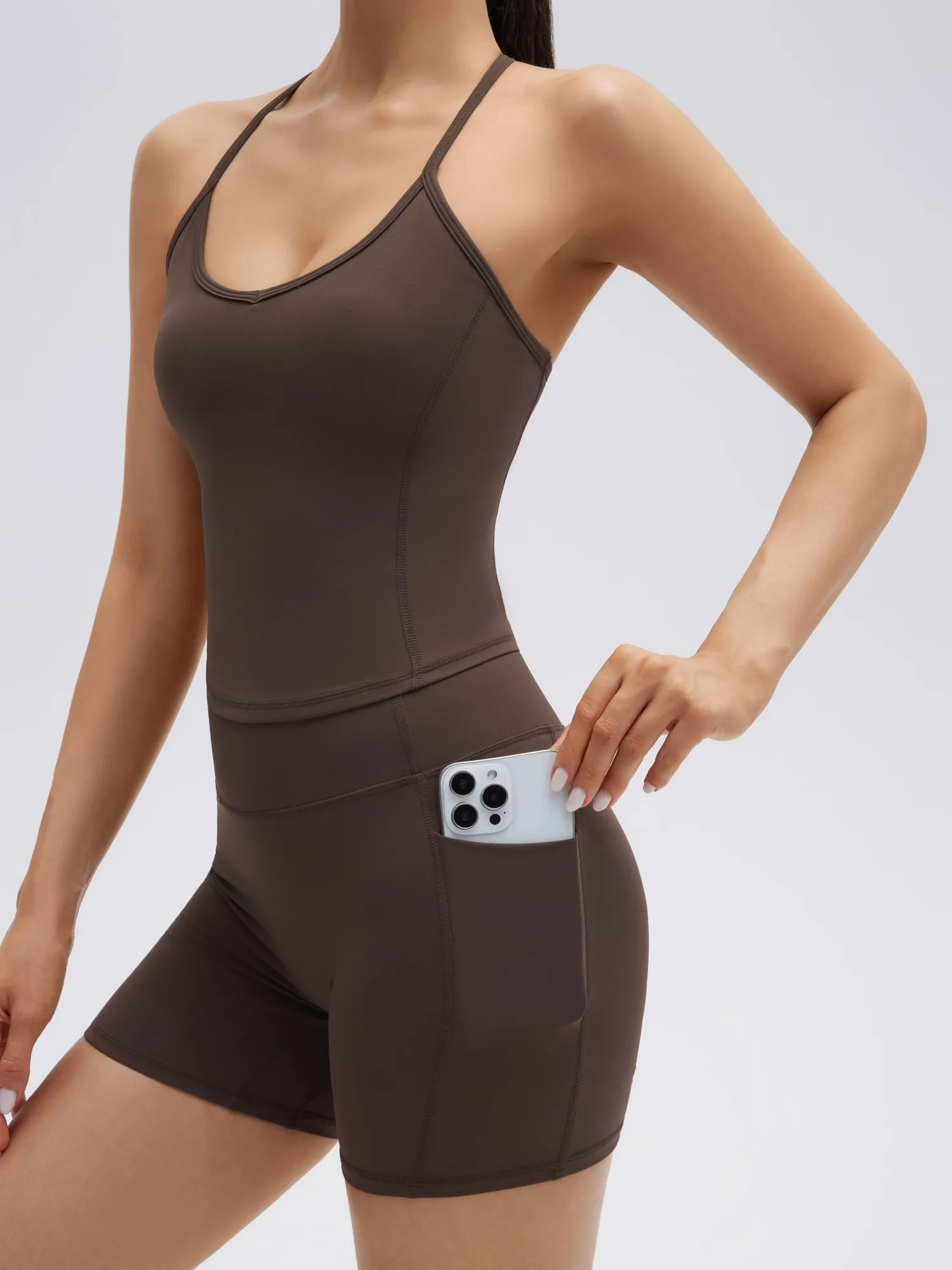 Y back strap Shorts Outfits Workout Sets - Image 15