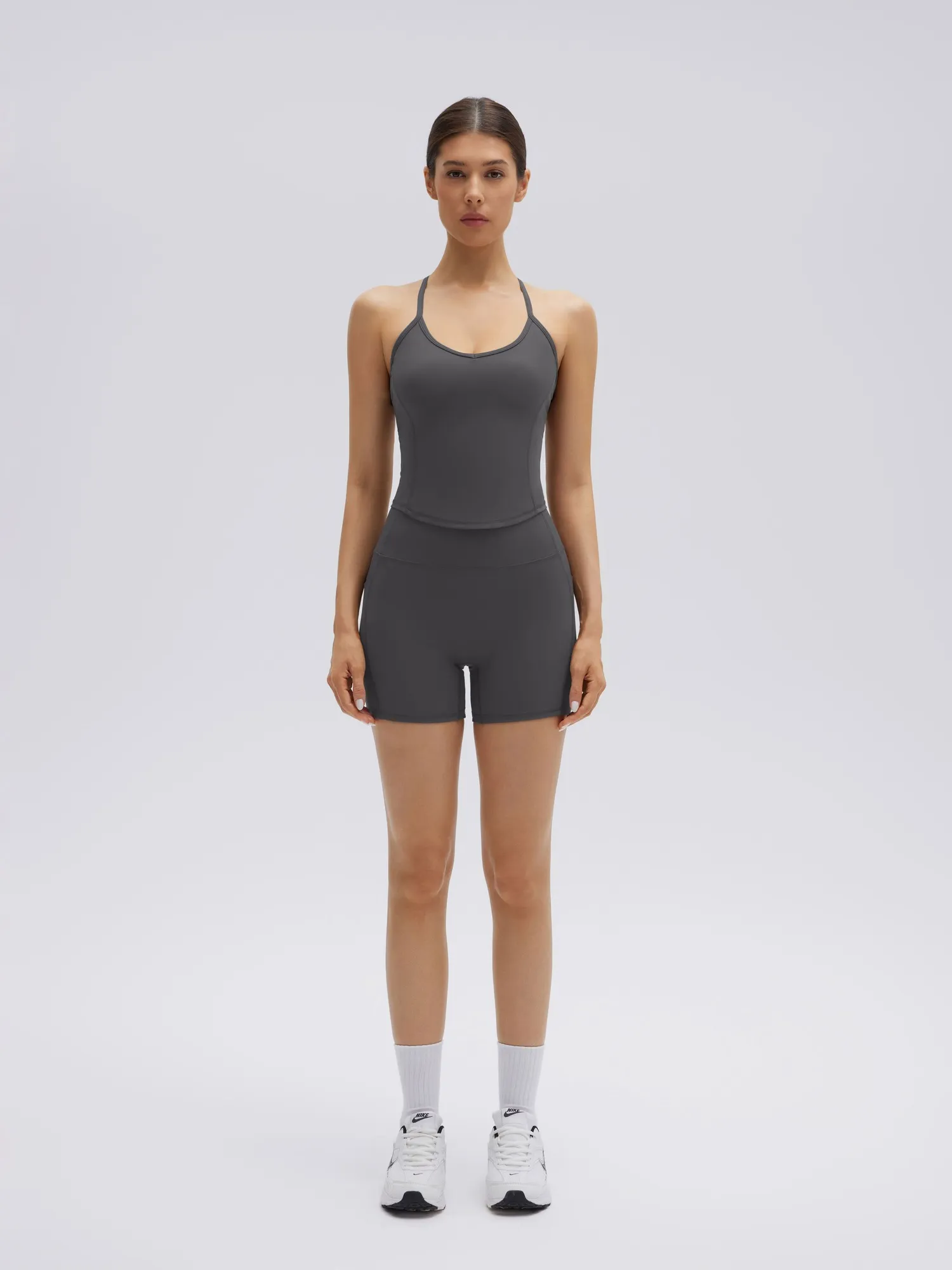 Y back strap Shorts Outfits Workout Sets - Image 19