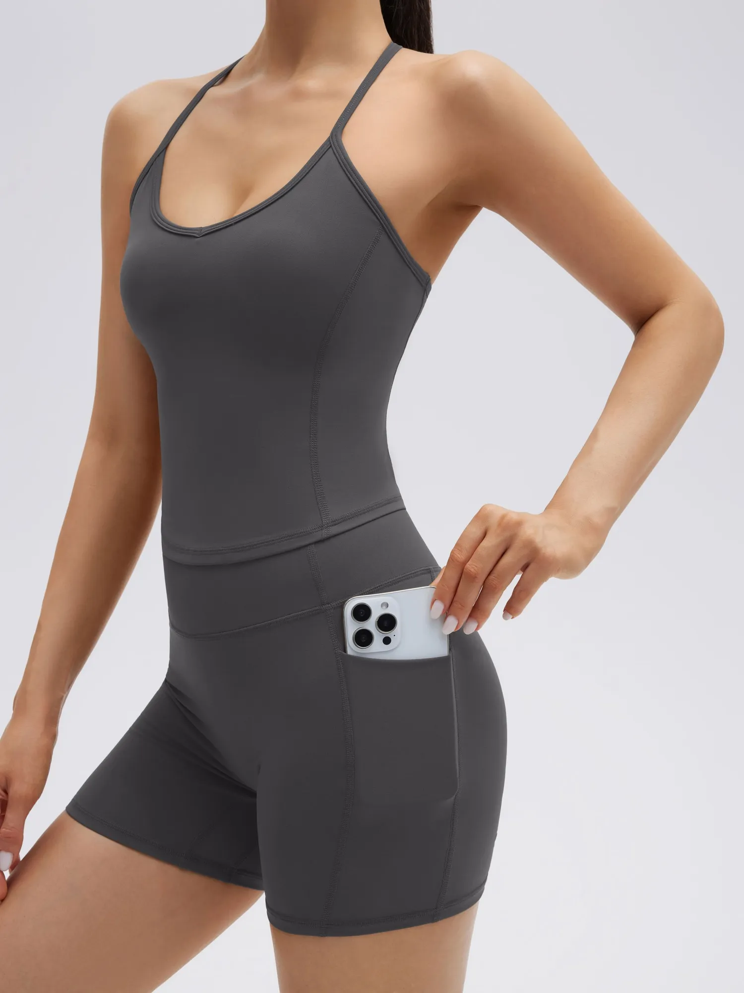 Y back strap Shorts Outfits Workout Sets - Image 20