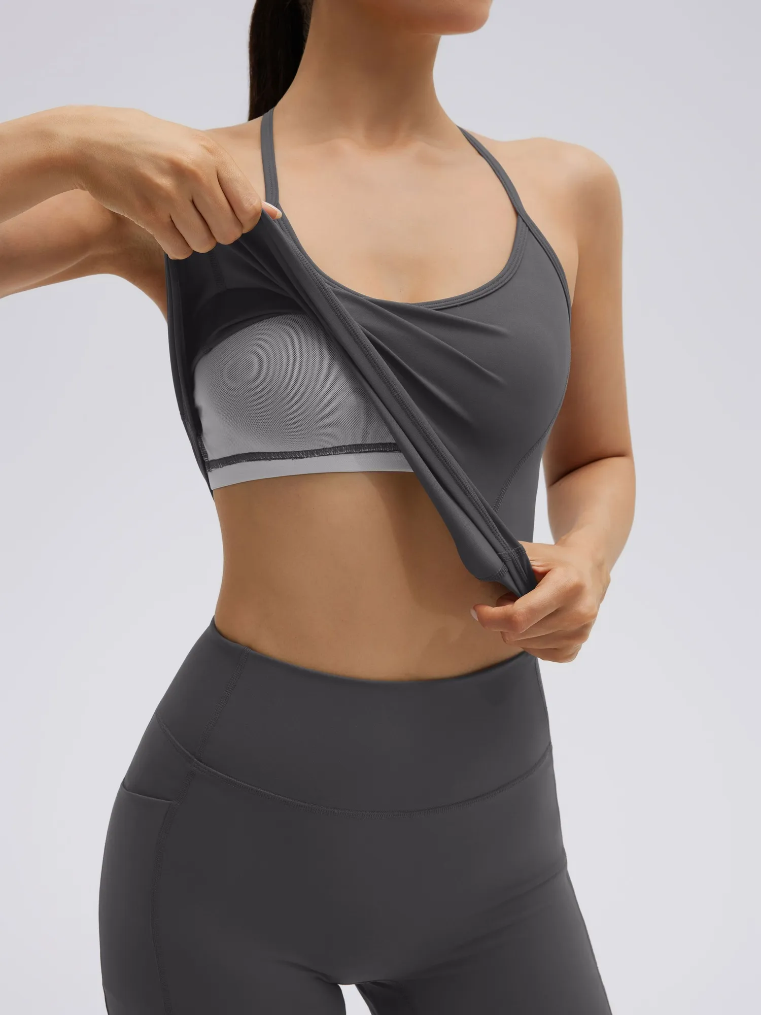 Y back strap Shorts Outfits Workout Sets - Image 22