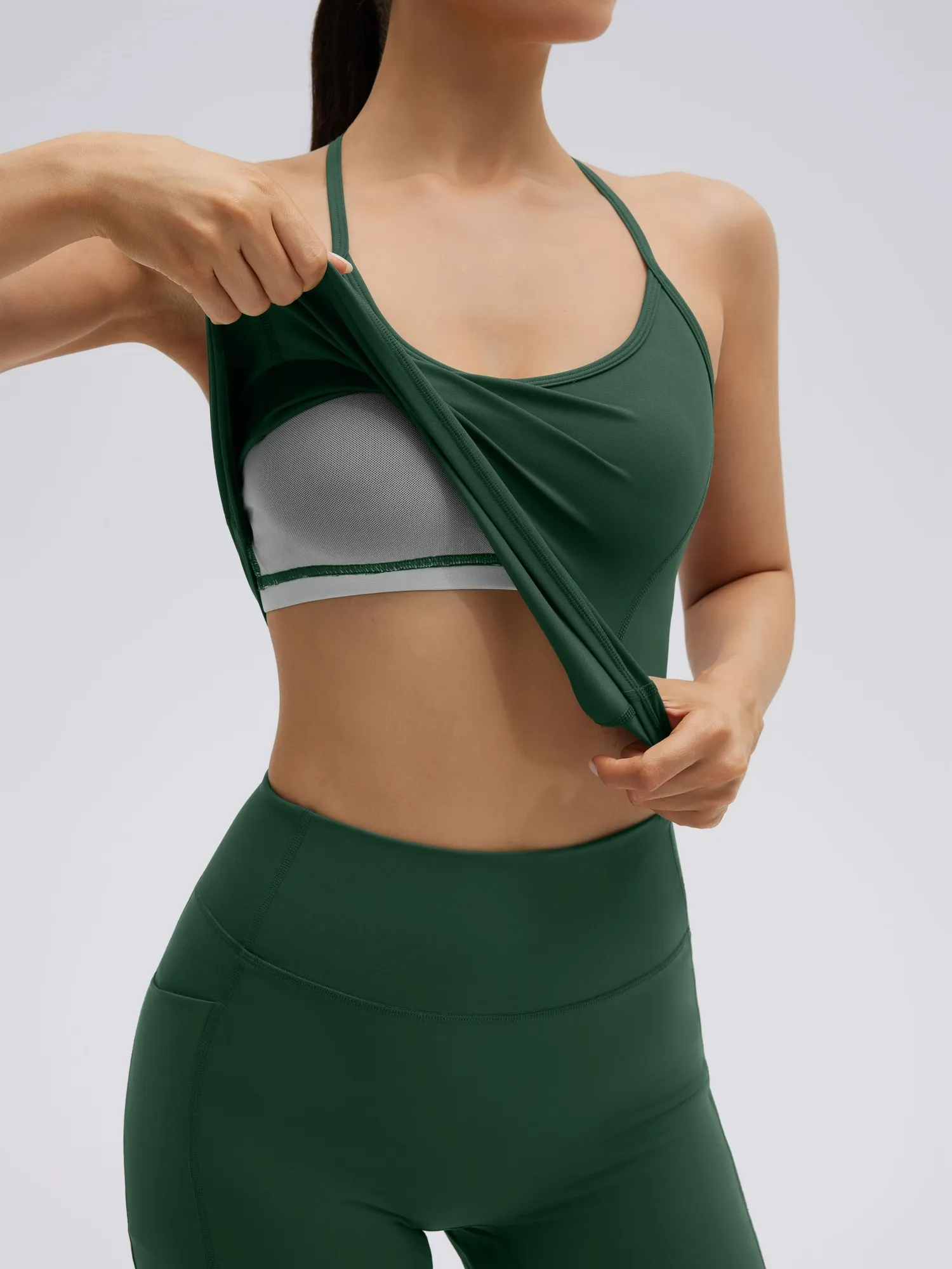 Y back strap Shorts Outfits Workout Sets - Image 28